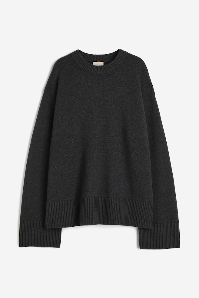 Cashmere jumper - Dark grey/White - 2