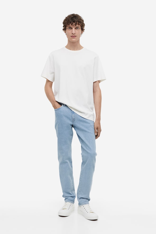 Straight Regular Jeans - Lys denimblå/Mørk denimblå/Sort - 1