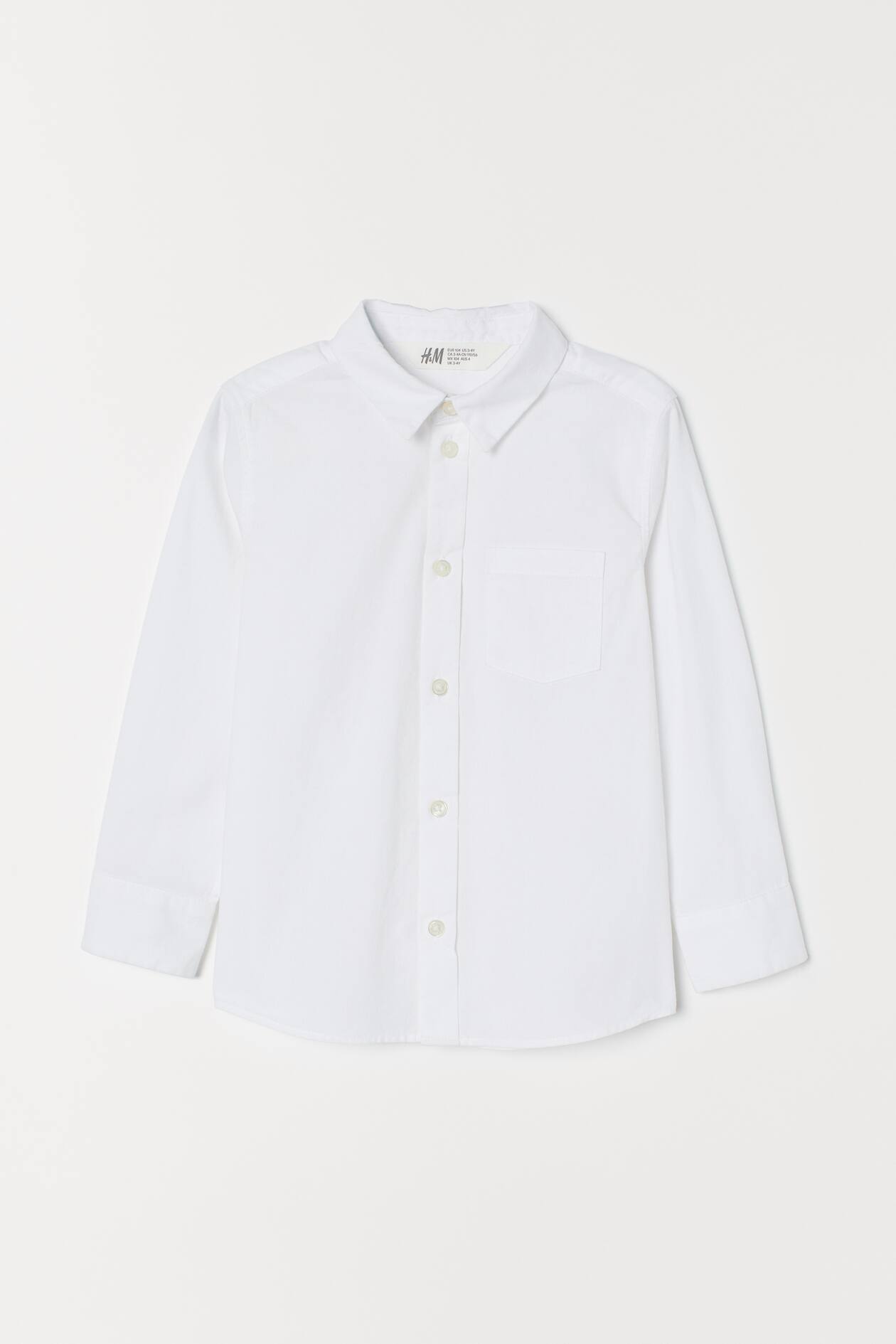 Cotton Shirt - Long sleeve - White - Kids | H&M US