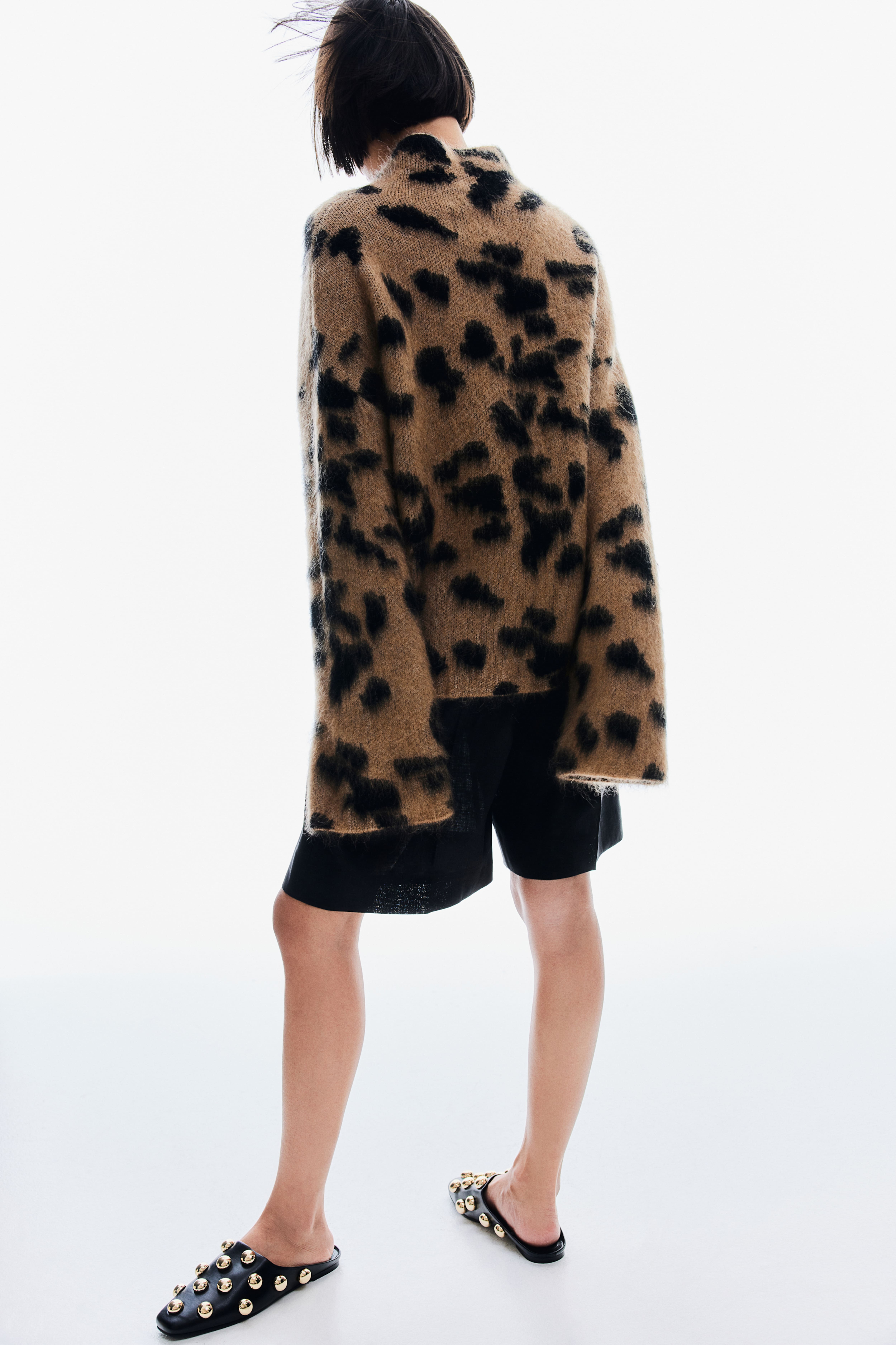 Ladies leopard print jumper best sale