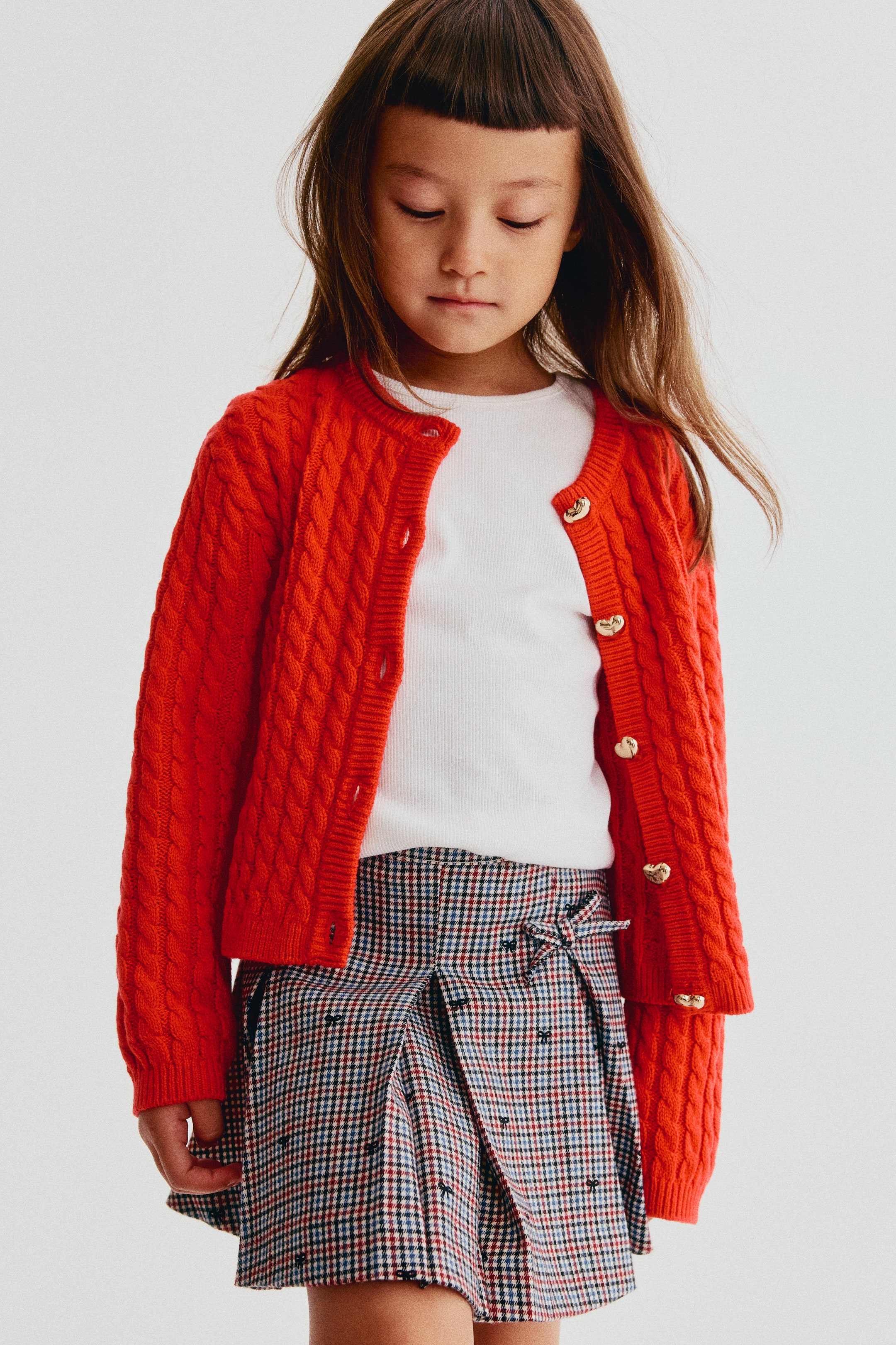 Bow-Detail Pleated Skirt