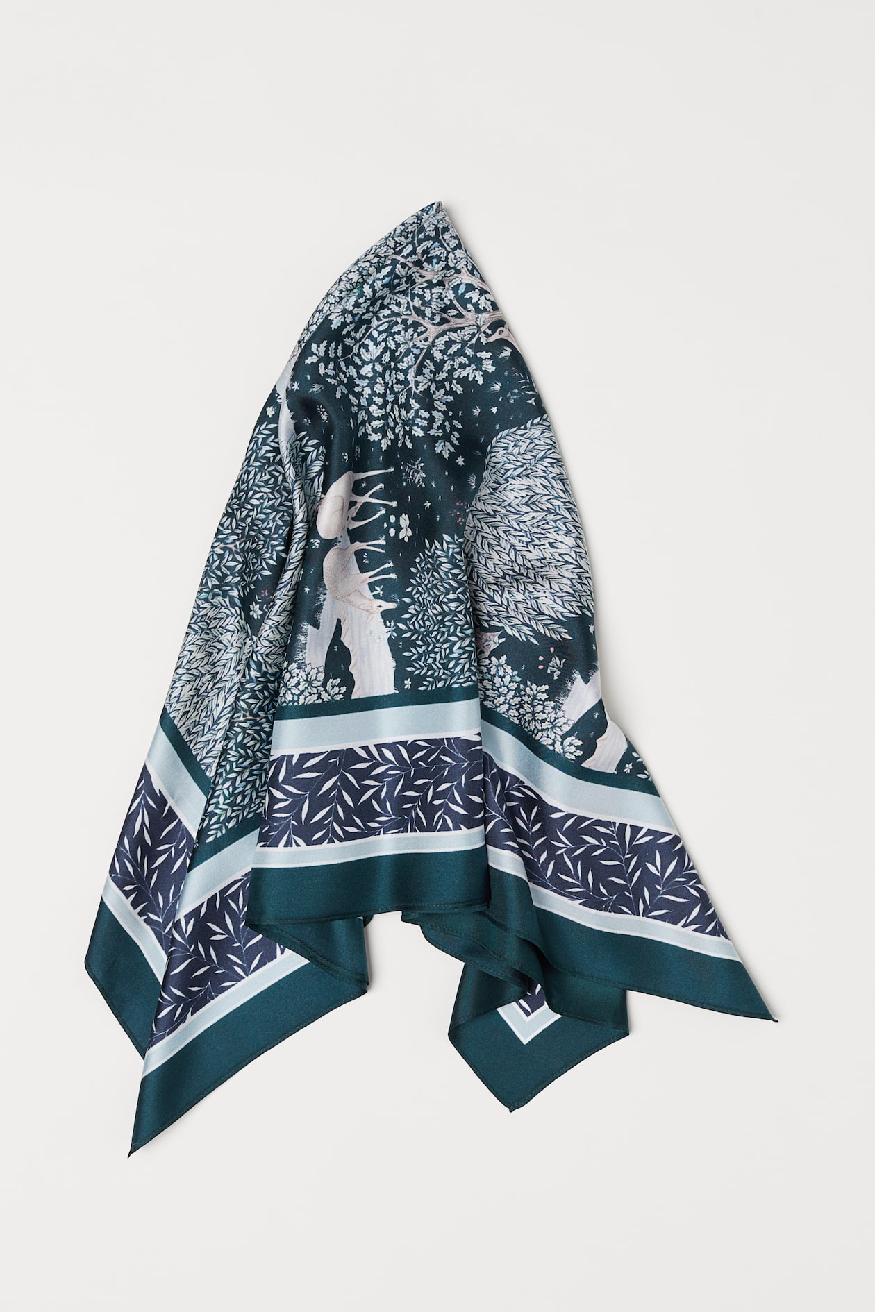 Silk scarf Green/Patterned Ladies H&M