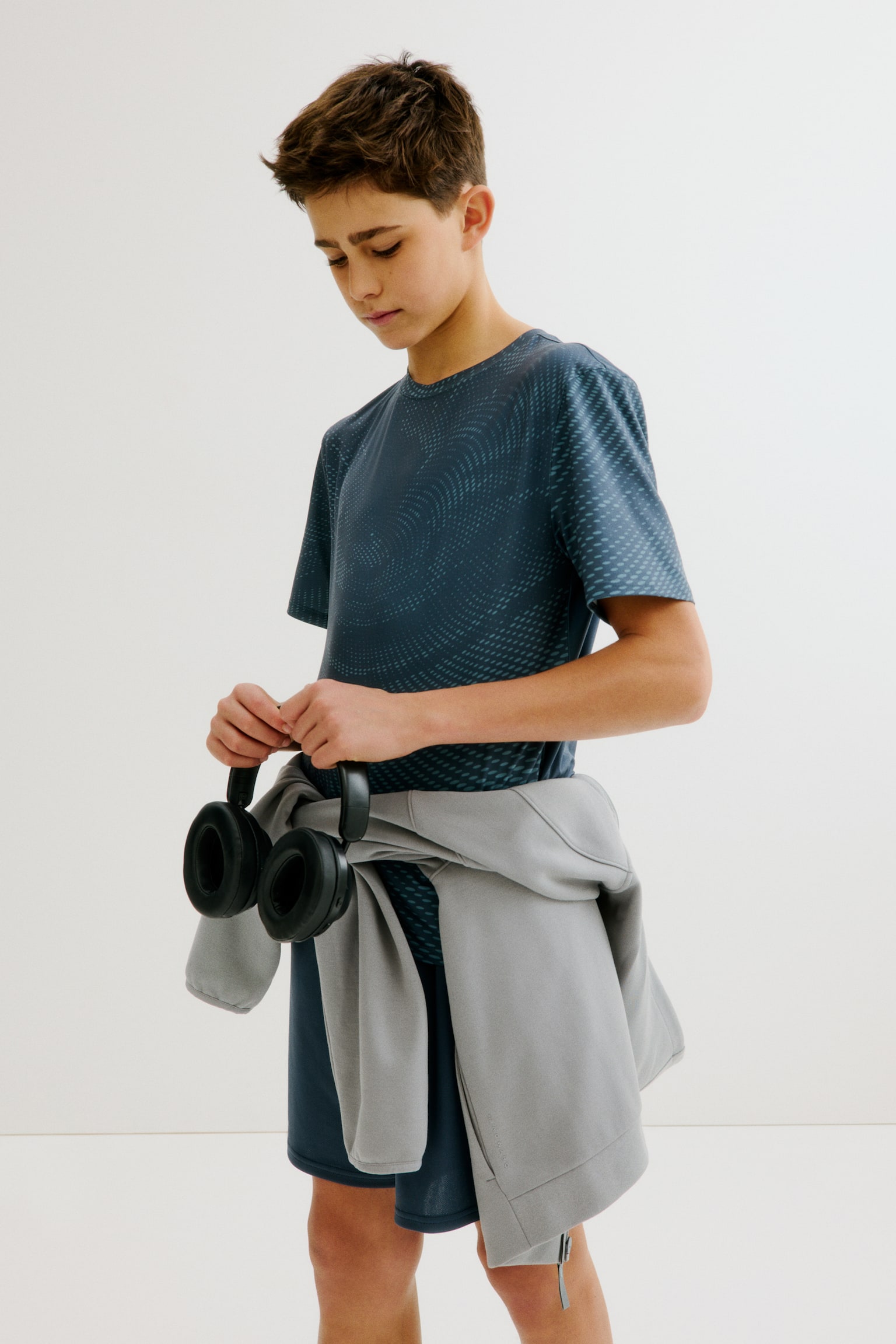 2-piece Football set with DryMove™ - Dusty blue/Black/Patterned - 5