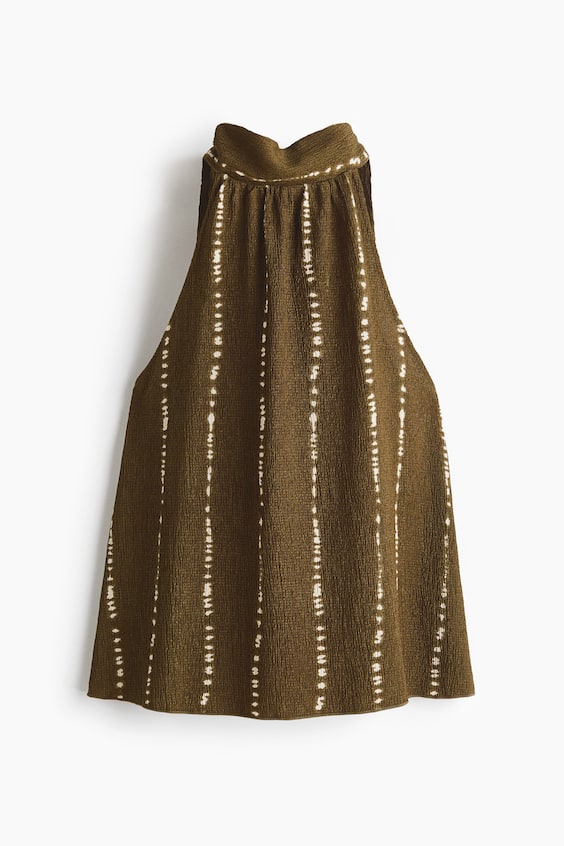 Женские топы H&M Textured Halterneck Top