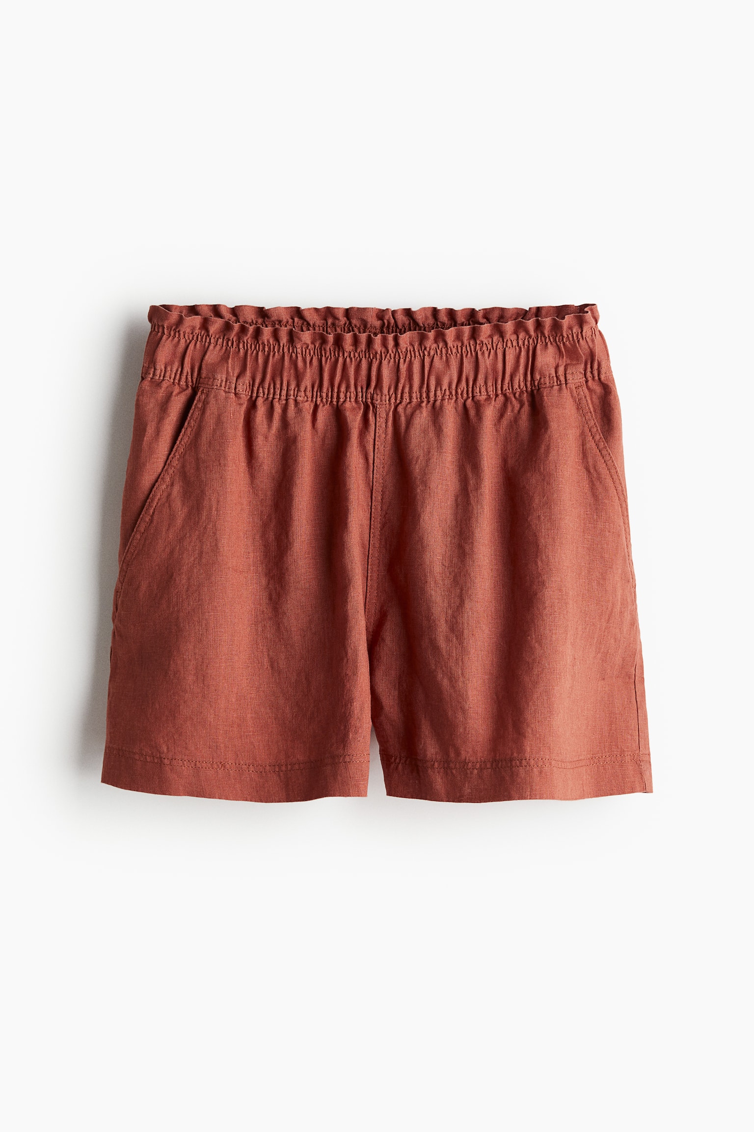 Leinenshorts - Rostbraun/Rosa/Gestreift/Hellbeige/Olivgrün/Hellblau/Schwarz/Rosa/Khakigrün/Gemustert/Hellbeige/Gestreift/Orange/Braun/Gelb/Gestreift - 2