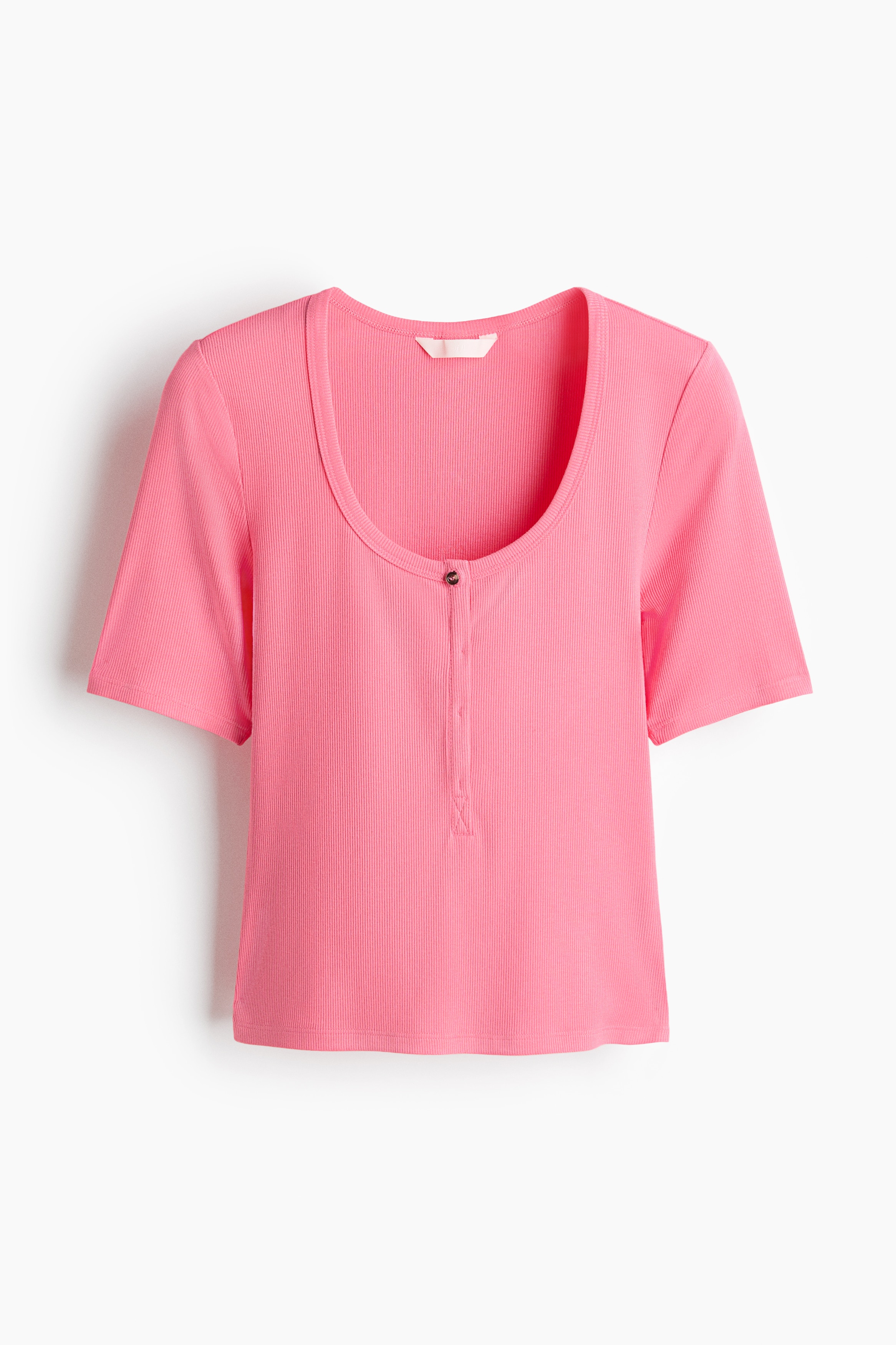 Ribbed viscose top - Pink