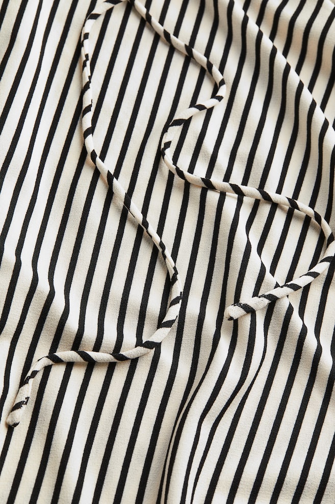 Jersey wrap dress - White/Black striped/Black/Dark blue - 2