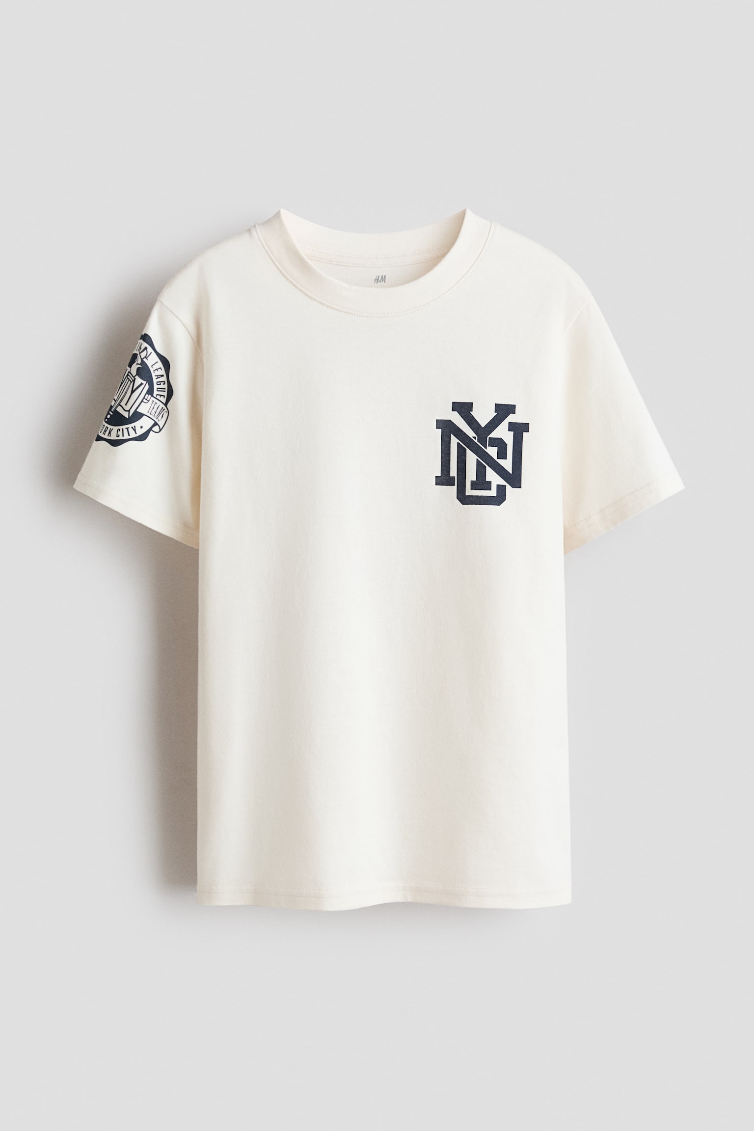 T-shirt i bomull med trykk - Cream/NYC/Sort/Graffiti/Hvit/Marmor/Lys turkis/Mønstret/Lys blå/Batikkmønstret/Hvit/Mønstret/Hvit/Mønstret/Sort/Skjelett - 1