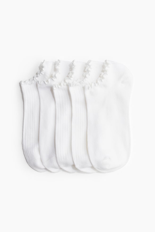 5-pack shaftless socks - White/Black - 1