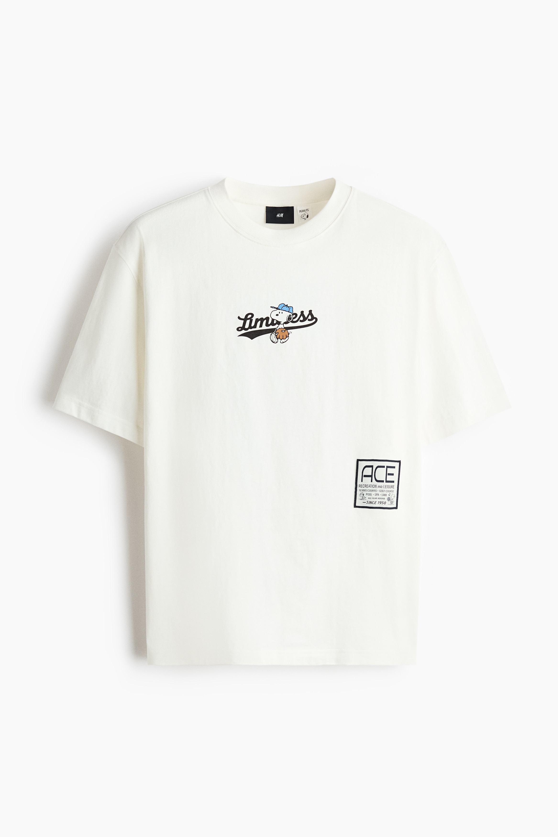 Loose Fit Printed T-shirt - Ivory/Snoopy/Dark green/Snoopy/Navy blue/Snoopy