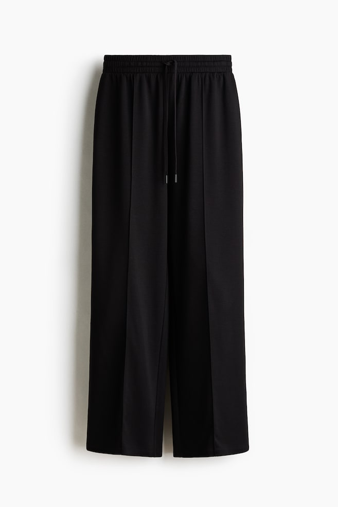 Wide Crease-Front Joggers - Black/Brown - 1