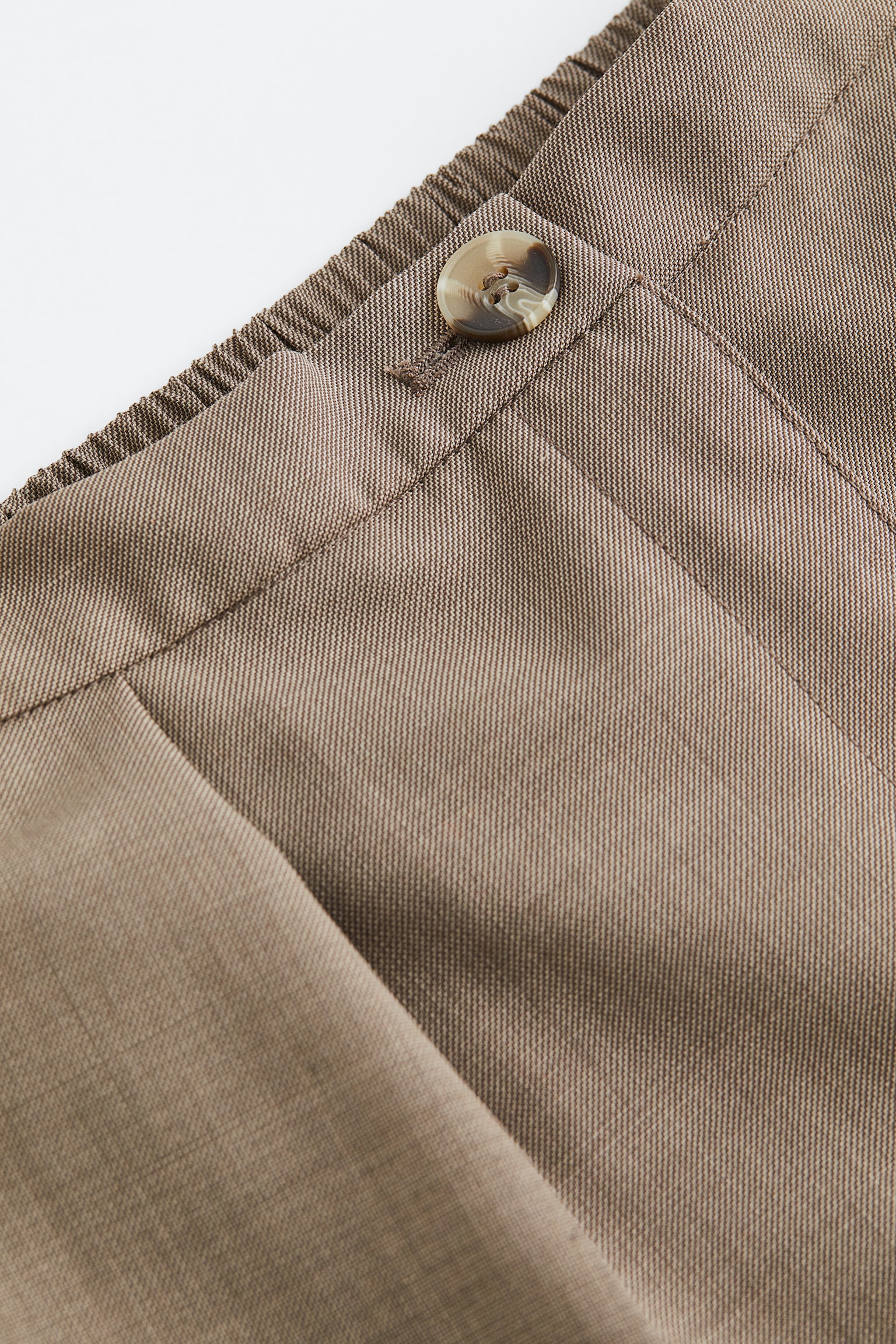 Wool Blend Tailored Pants - Dark beige - 3