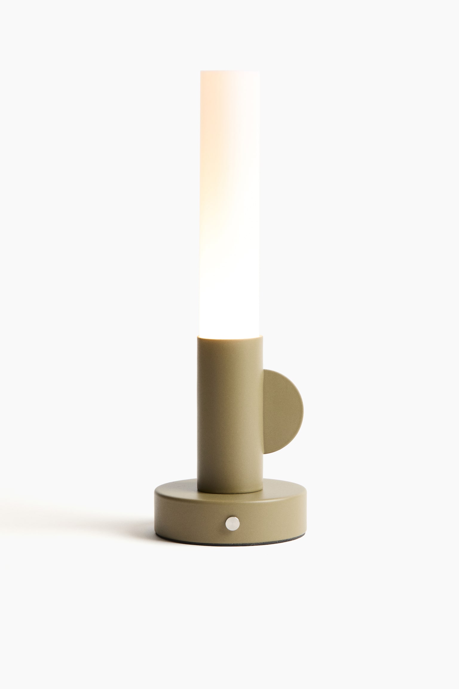 Oppladbar bordlampe med stearinlyslook - Olivengrønn/Beige/Sort - 3