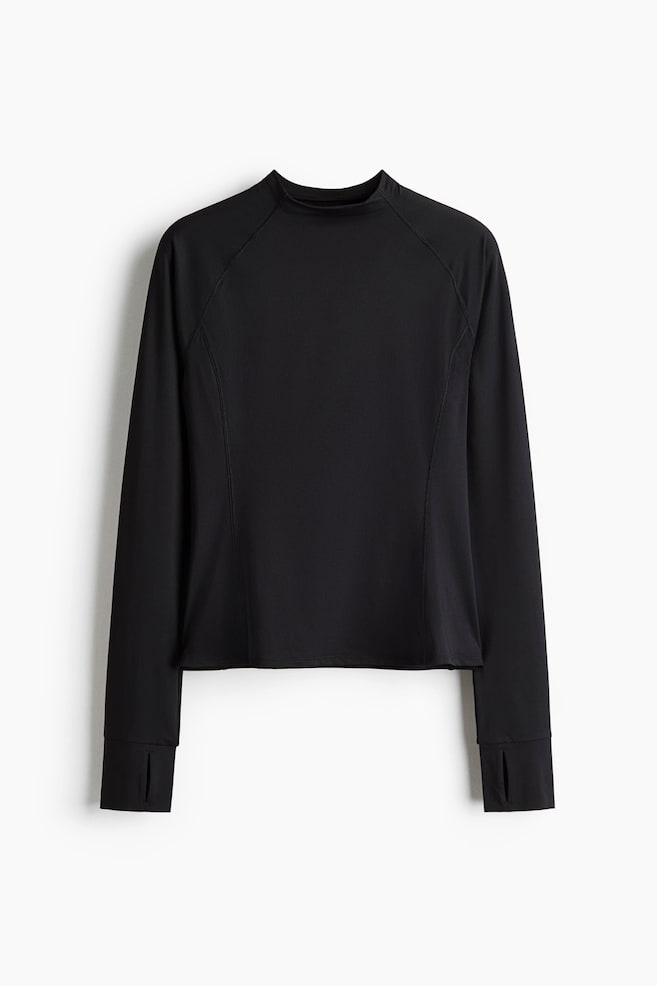 Long-sleeved running top with DryMove™ - Black - 1