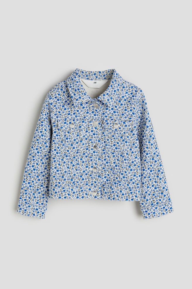 Twill jacket - Blue/Floral/Light pink - 1