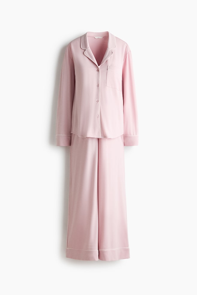 MAMA Piping-detail pyjamas - Light pink/Black/Black - 1