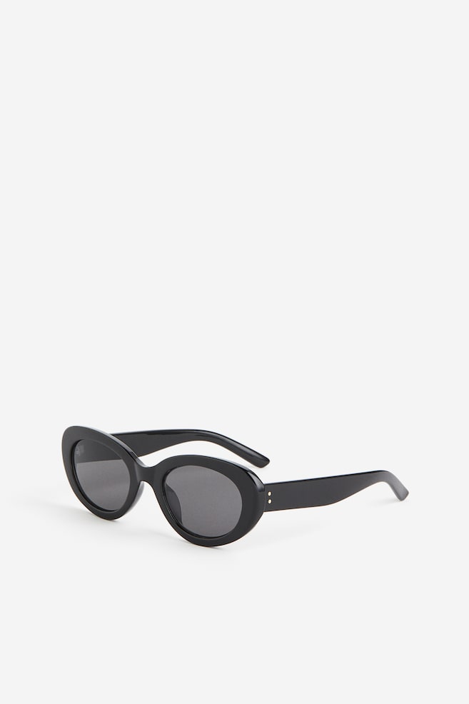 Ovale Sonnenbrille - Schwarz/Cremefarben - 4