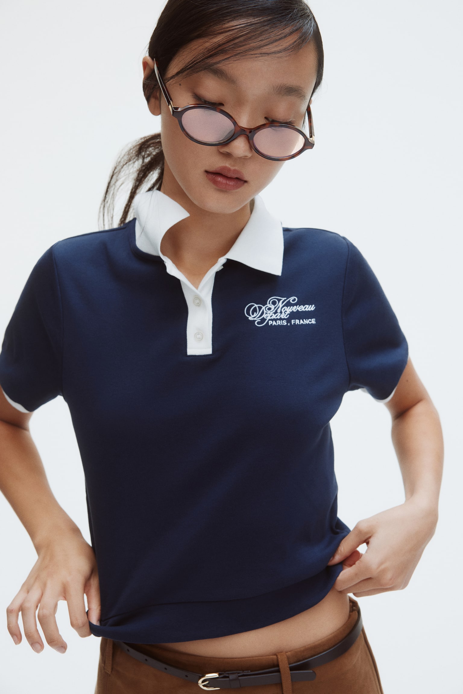 Áo polo cotton - Xanh tím than/Nouveau Depart/Màu xanh dương đậm/Kẻ - 6