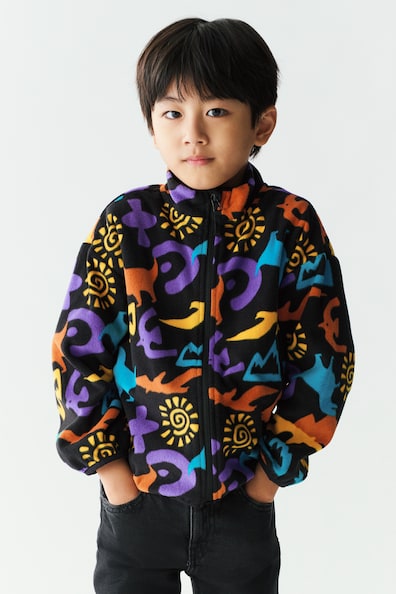 パターンフリースジャケット