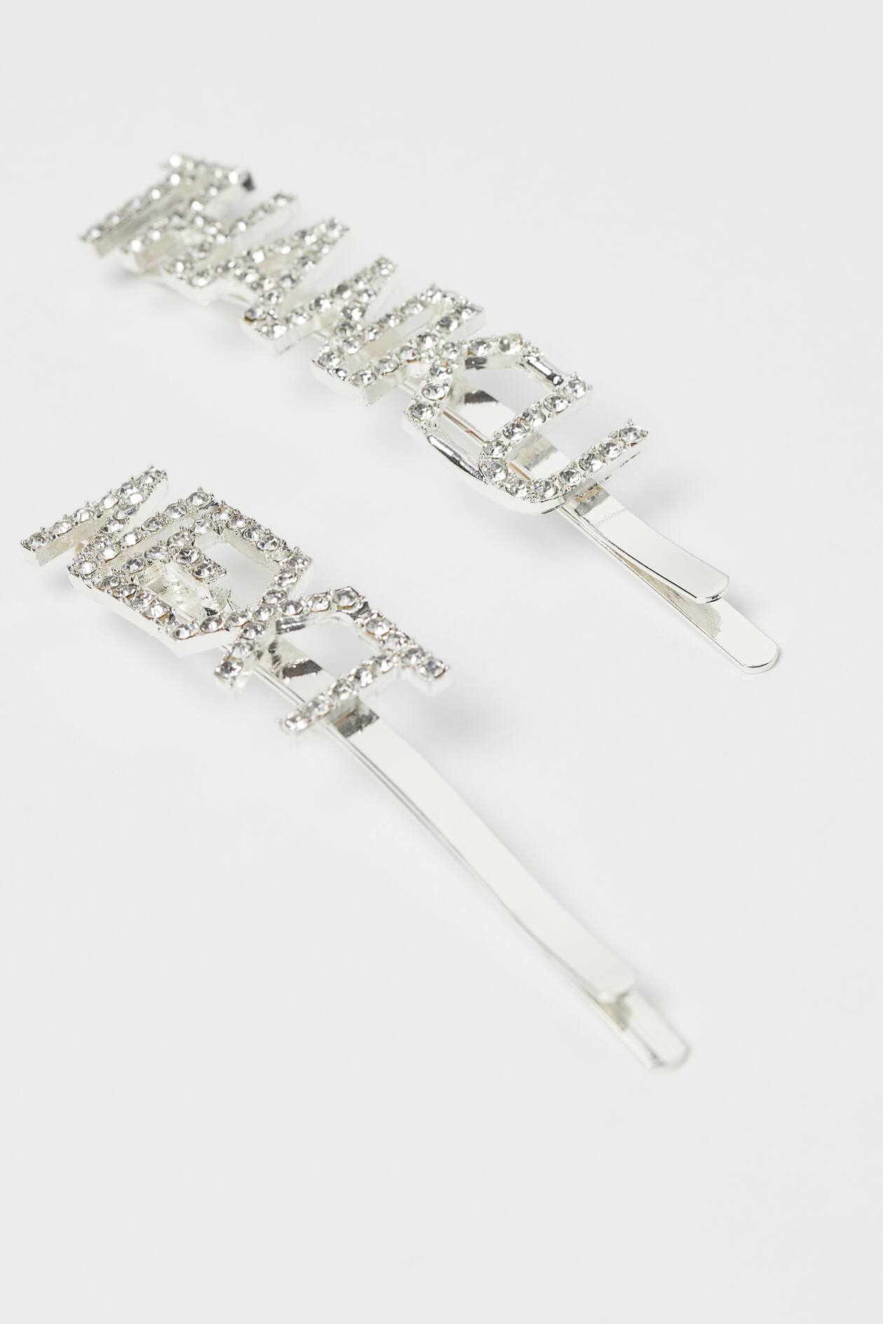 2pack Sparkly Hair Clips Silvercolored/Ariana Grande Ladies H&M US