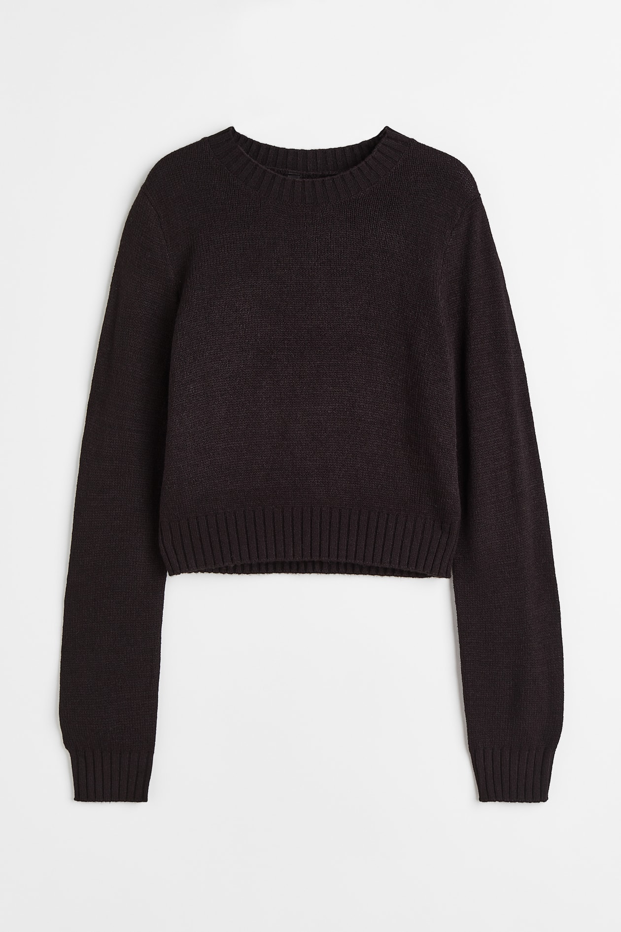 Fine-knit Sweater - Round Neck - Long sleeve - Black - Ladies | H&M US