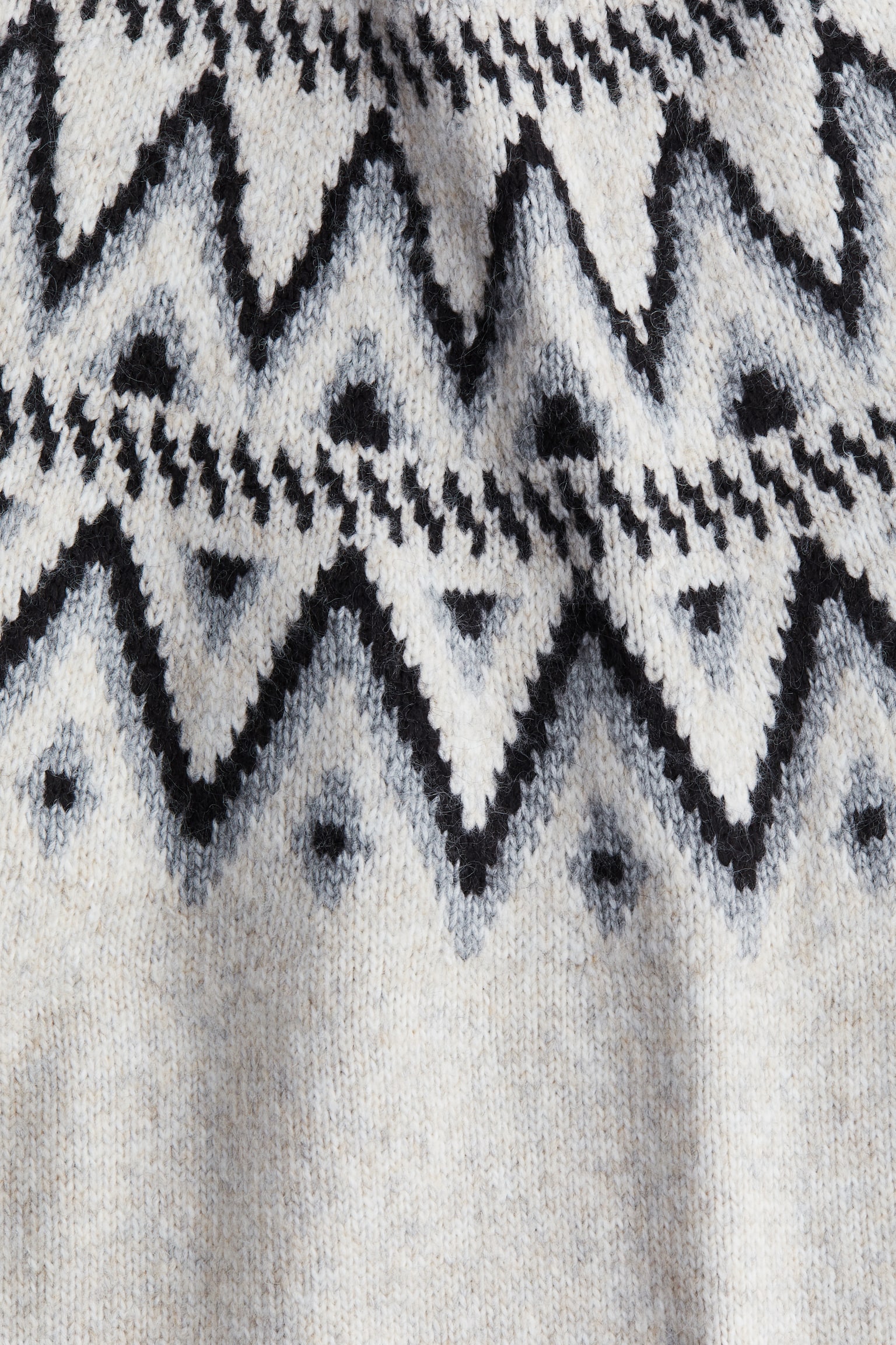 Jacquard-knit polo-neck jumper - Light beige marl/Patterned/Greige/Patterned/Navy blue/Patterned - 6