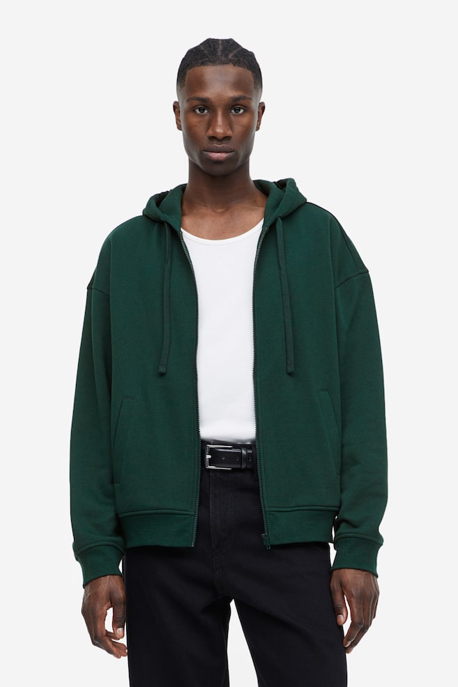 Relaxed Fit Zip-through hoodie - Dark green/Black/Grey marl/Brown/dc - 1