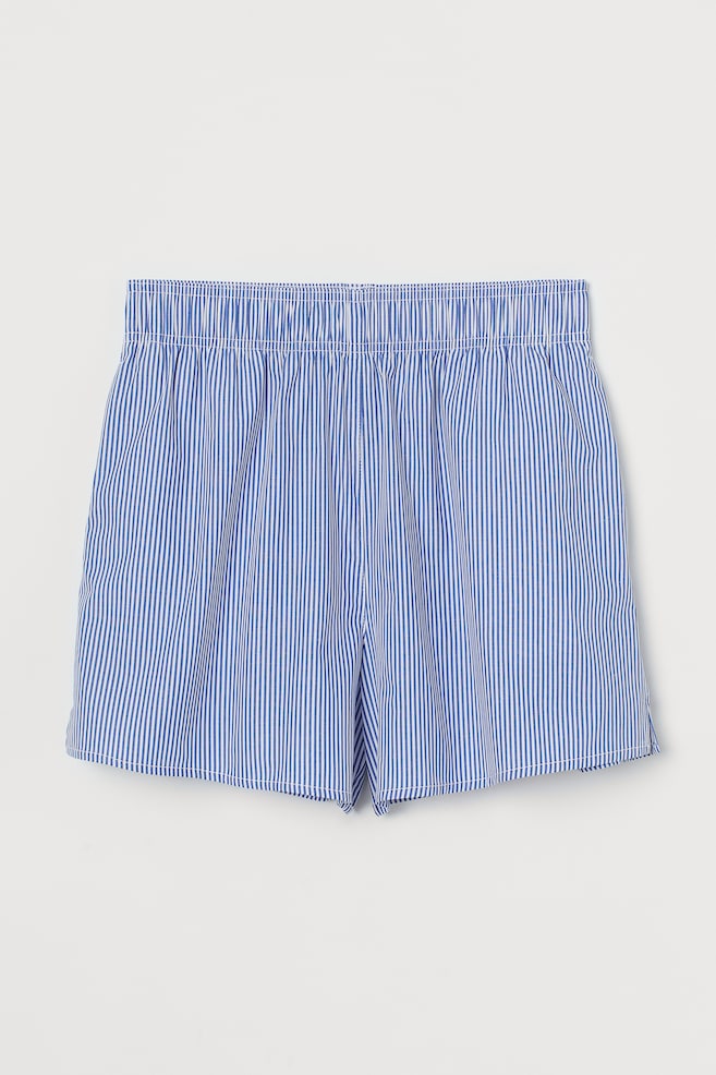 Poplin shorts - High waist - Short - Blue/White striped - Ladies | H&M GB