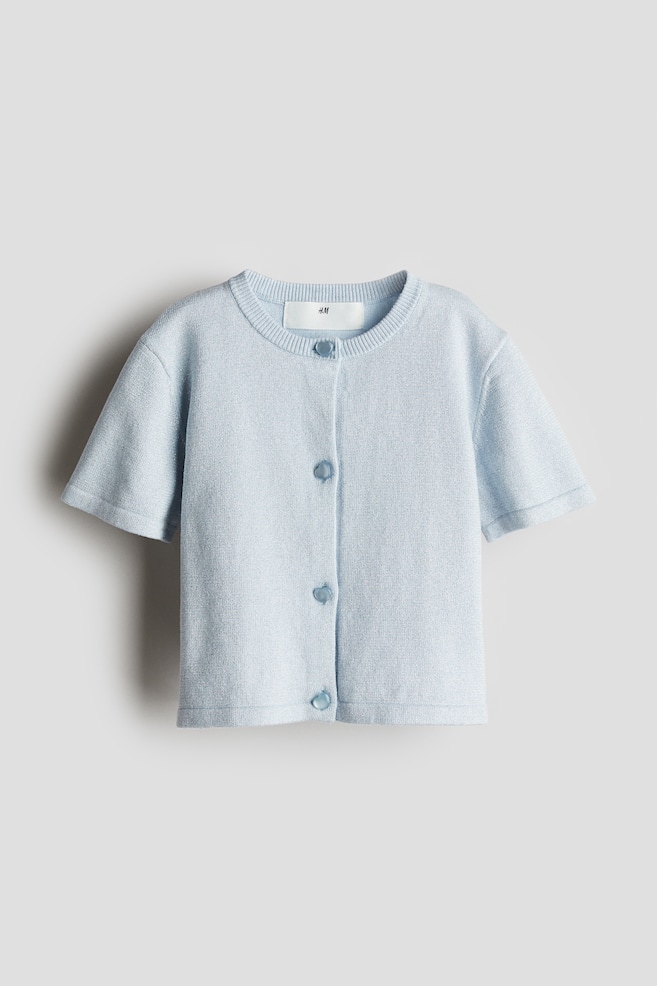 Gilet scintillant en maille fine - Bleu clair - 1