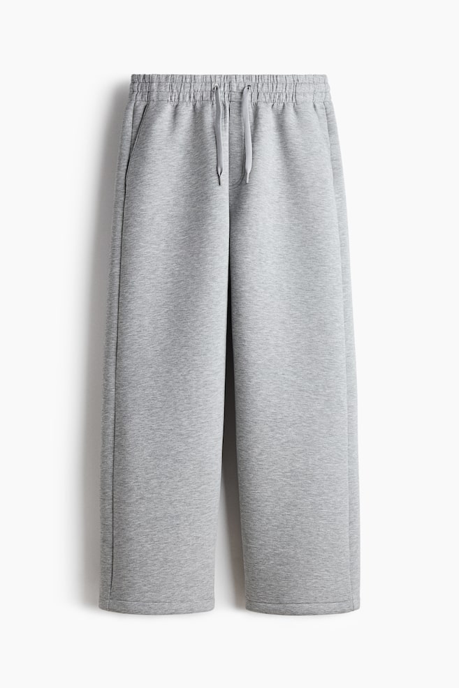 Pantaloni tip jogging din scuba Relaxed Fit - Gri-melanj/Mov-închis/Negru - 1