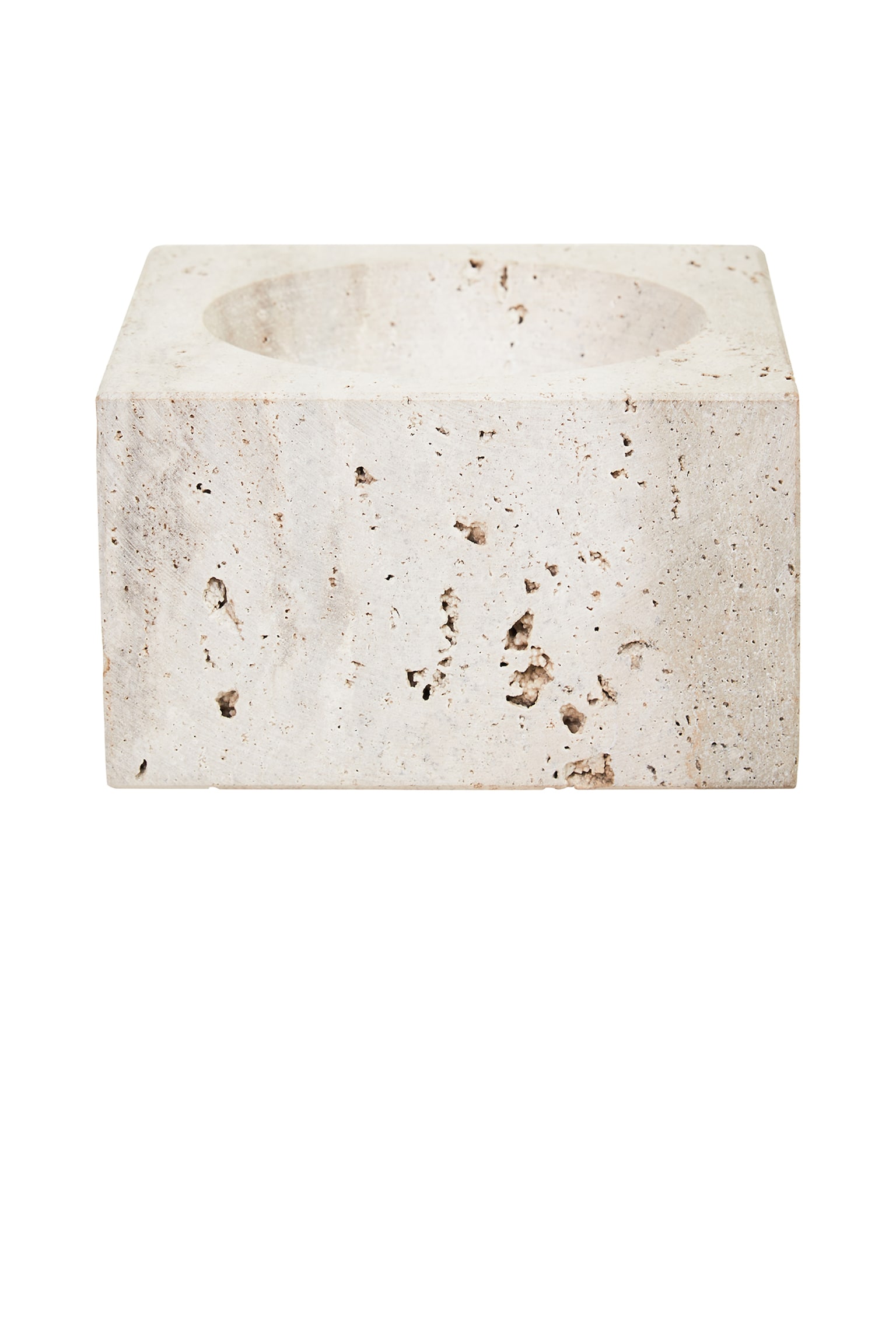 Tibor Travertine Square Bowl. - Natural