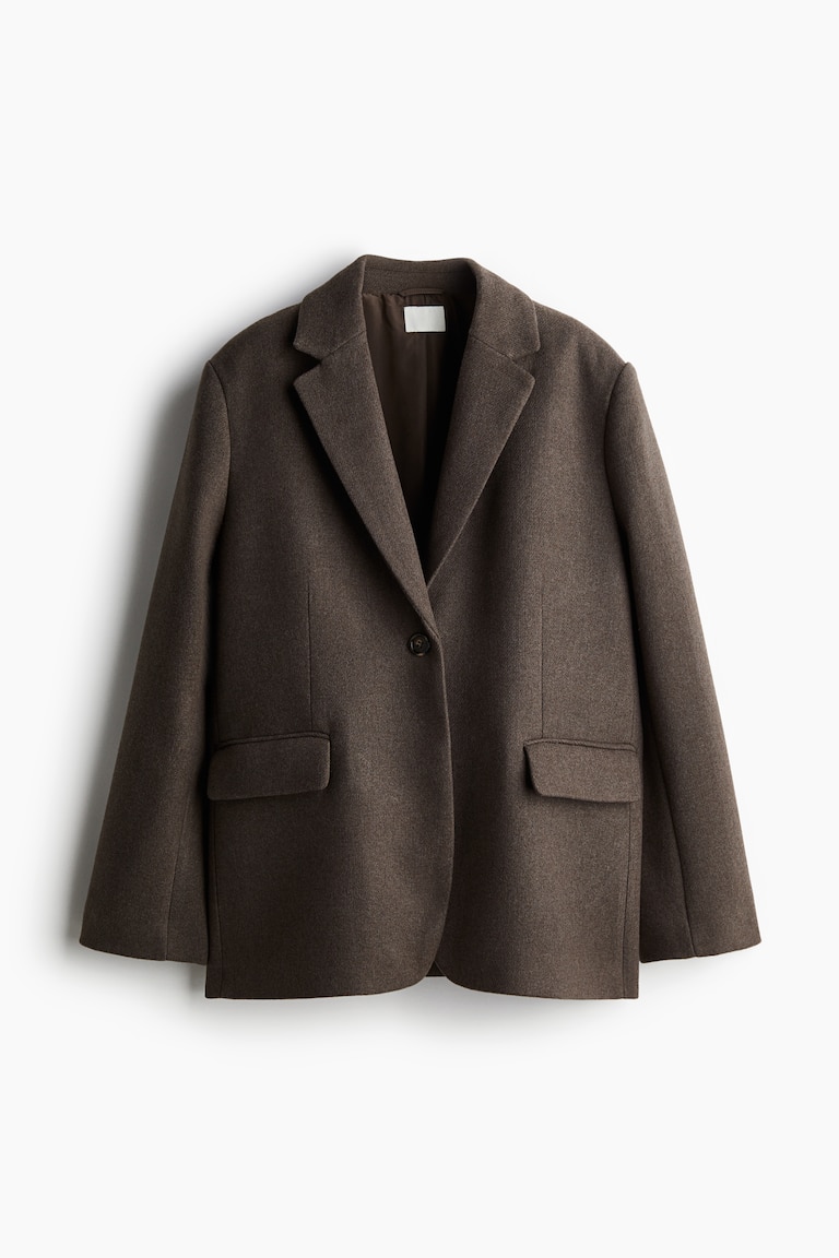 Blazer med løs pasform Mørkebrun DAME H&M DK