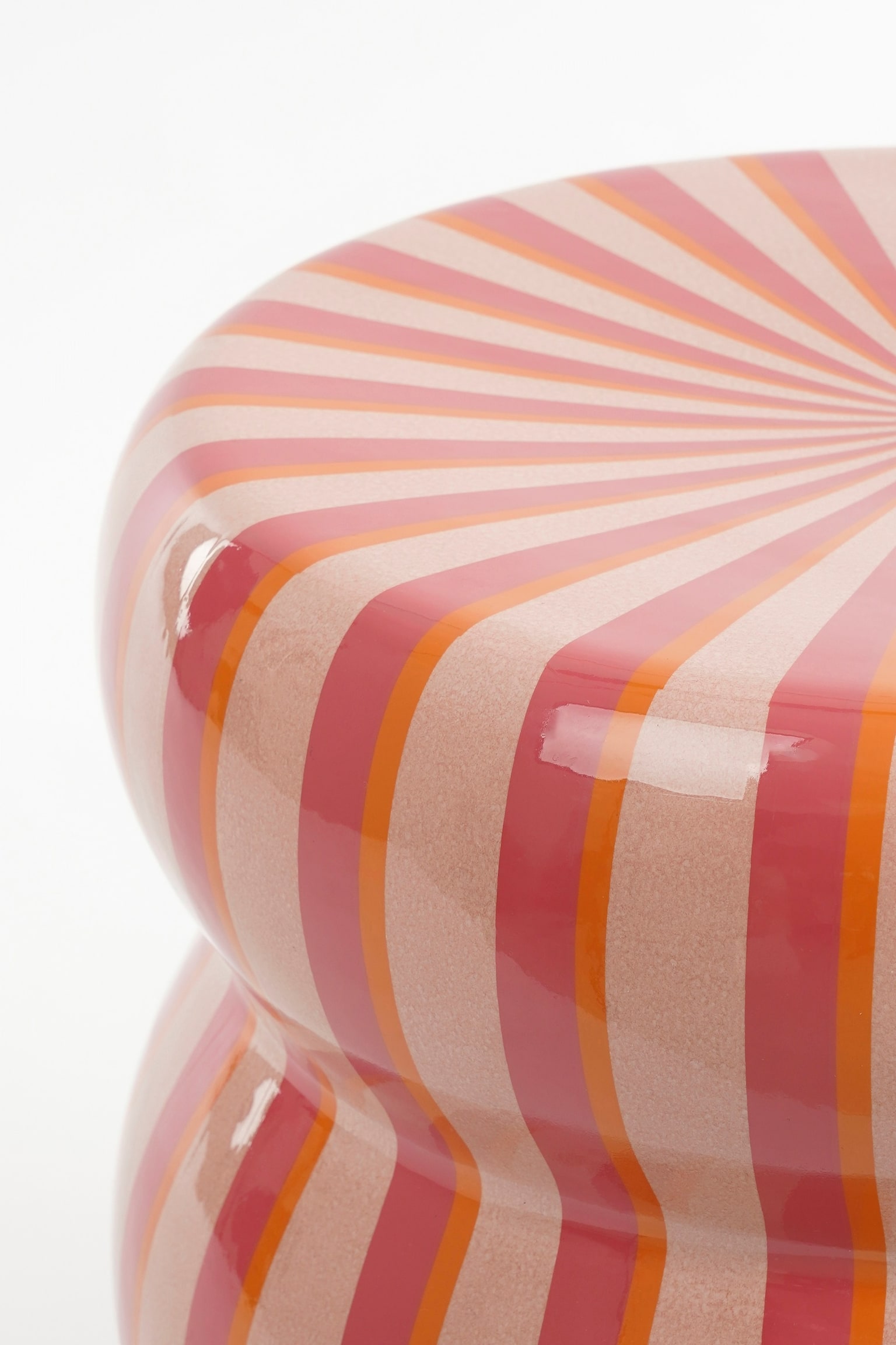 Ceramiczny Stolik Kawowy - Różowy, Pomarańczowy - 3