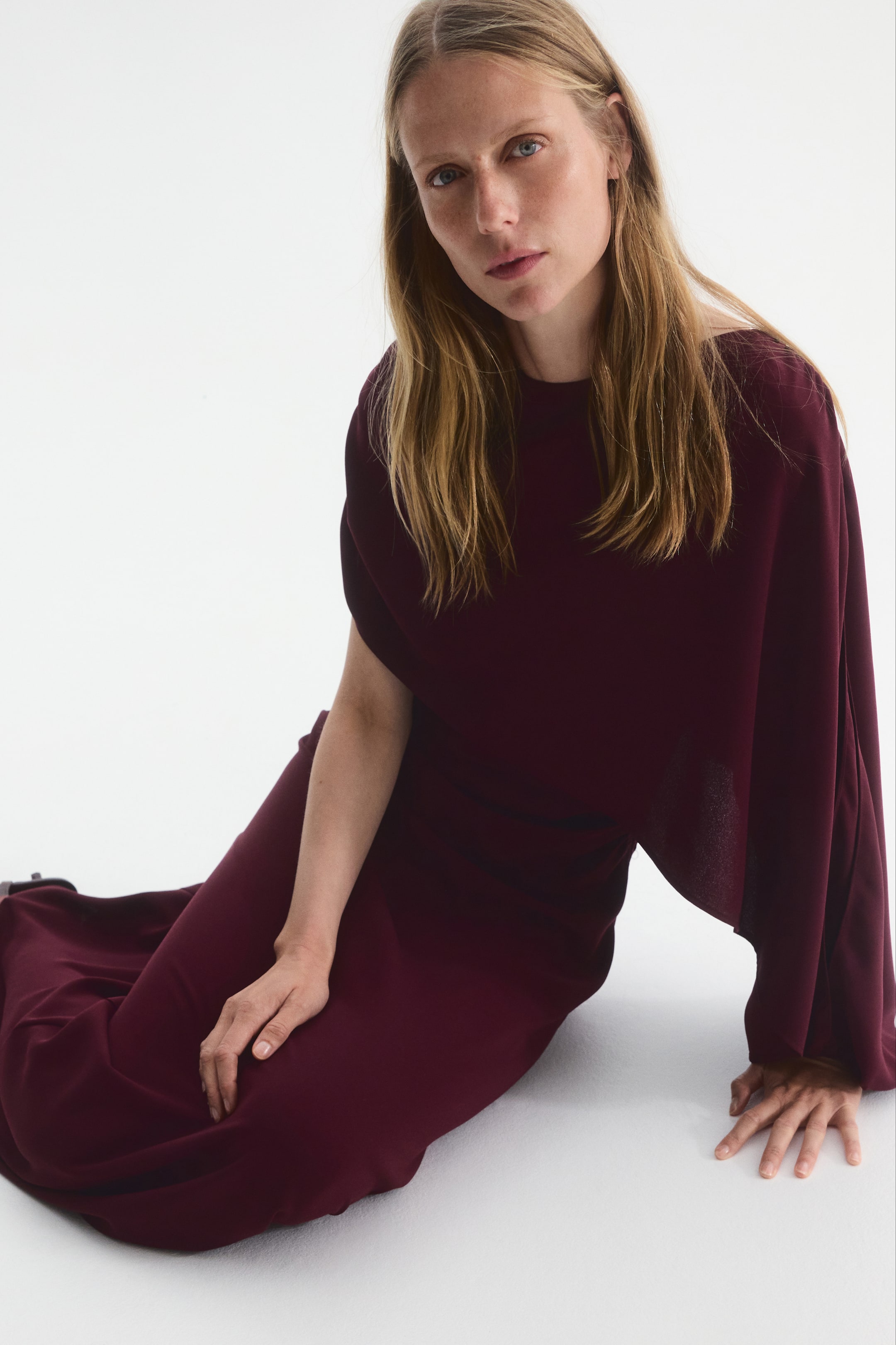 MAMA Cape-Detail Nursing Dress