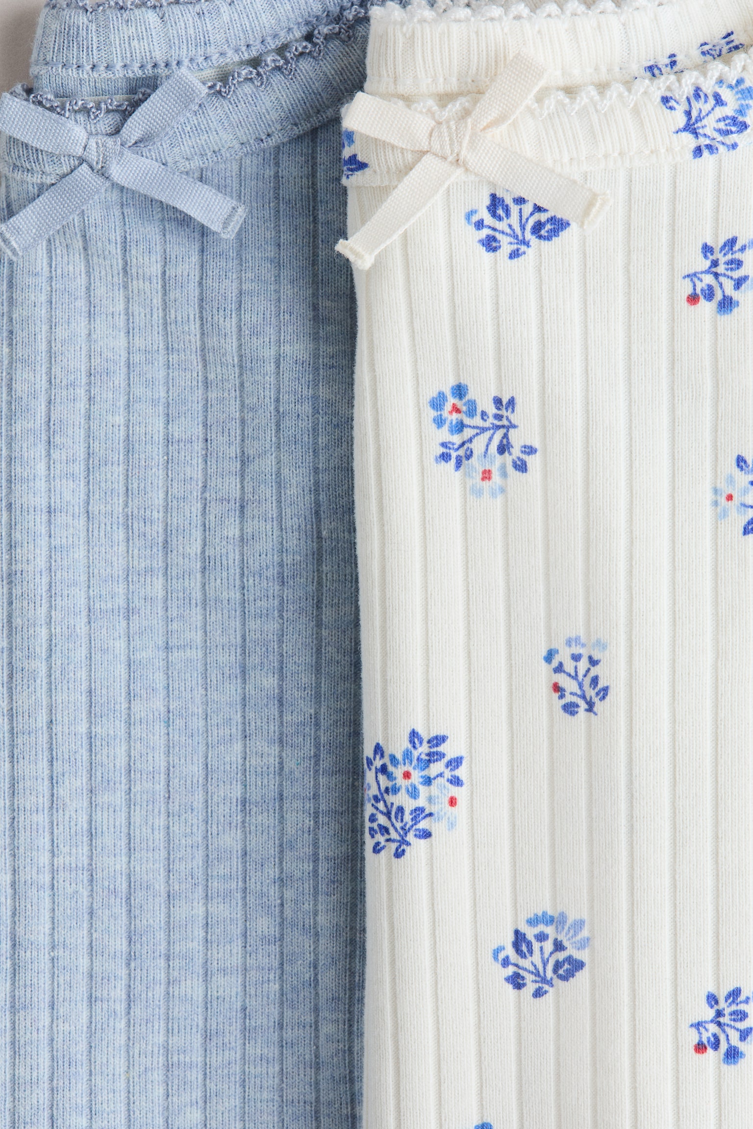 Maglie in cotone 2 pezzi - Blu/fiori/Beige chiaro/beige/Beige/nero - 2