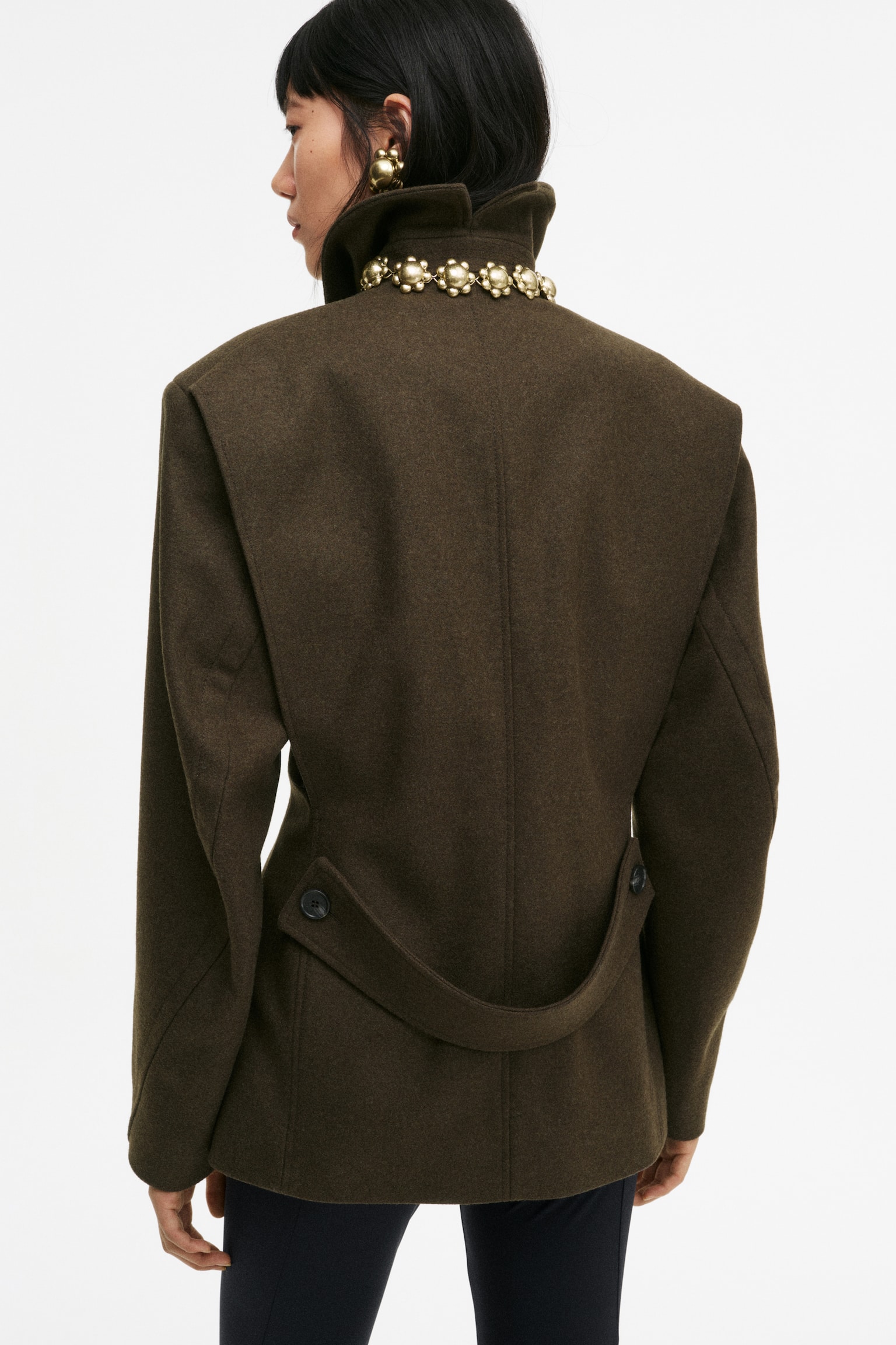 Saco en mezcla de lana - Verde oscuro - 7