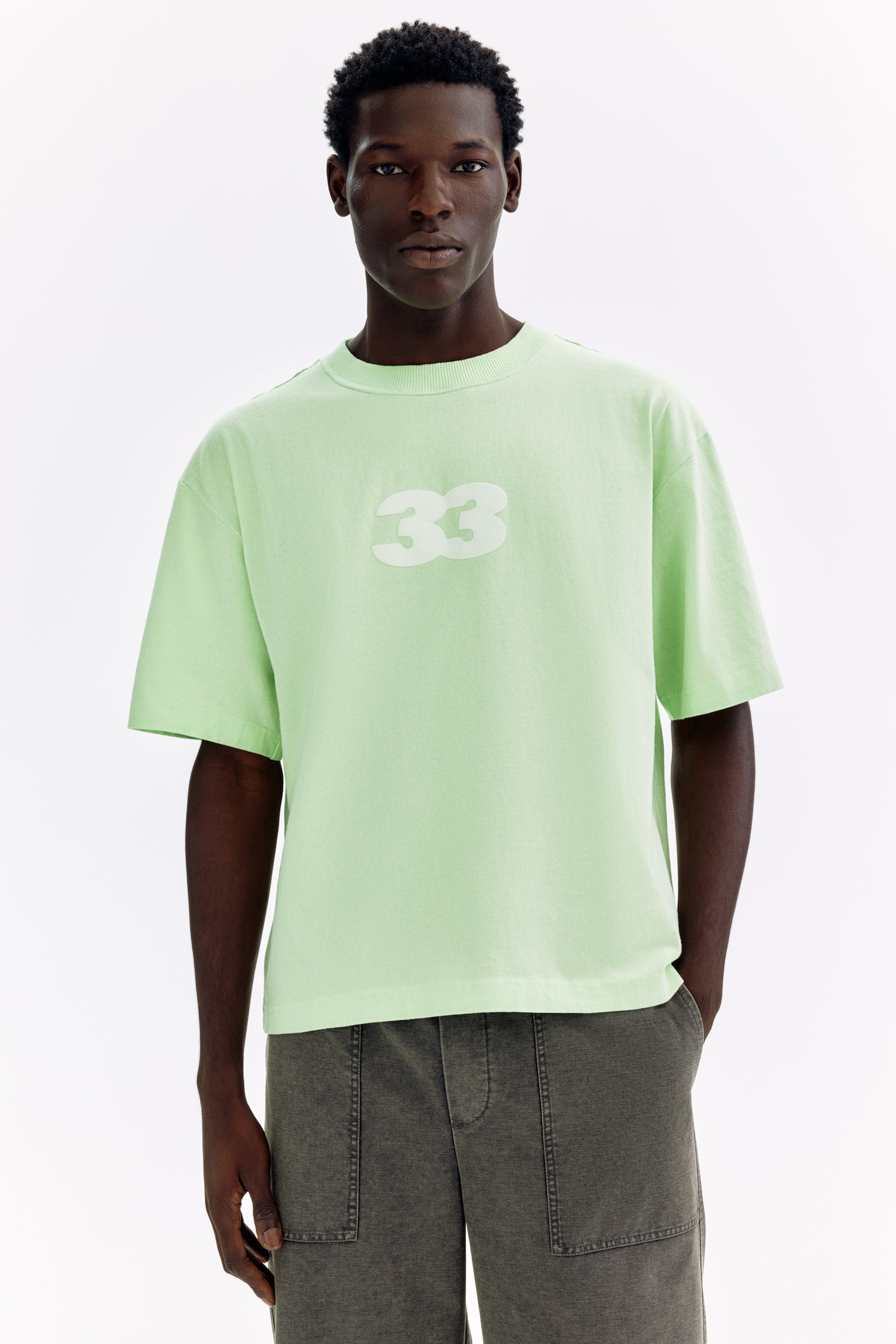 Printed Loose Fit T-shirt - Light green/33/Beige/33/Brown/Athletics Co - 3