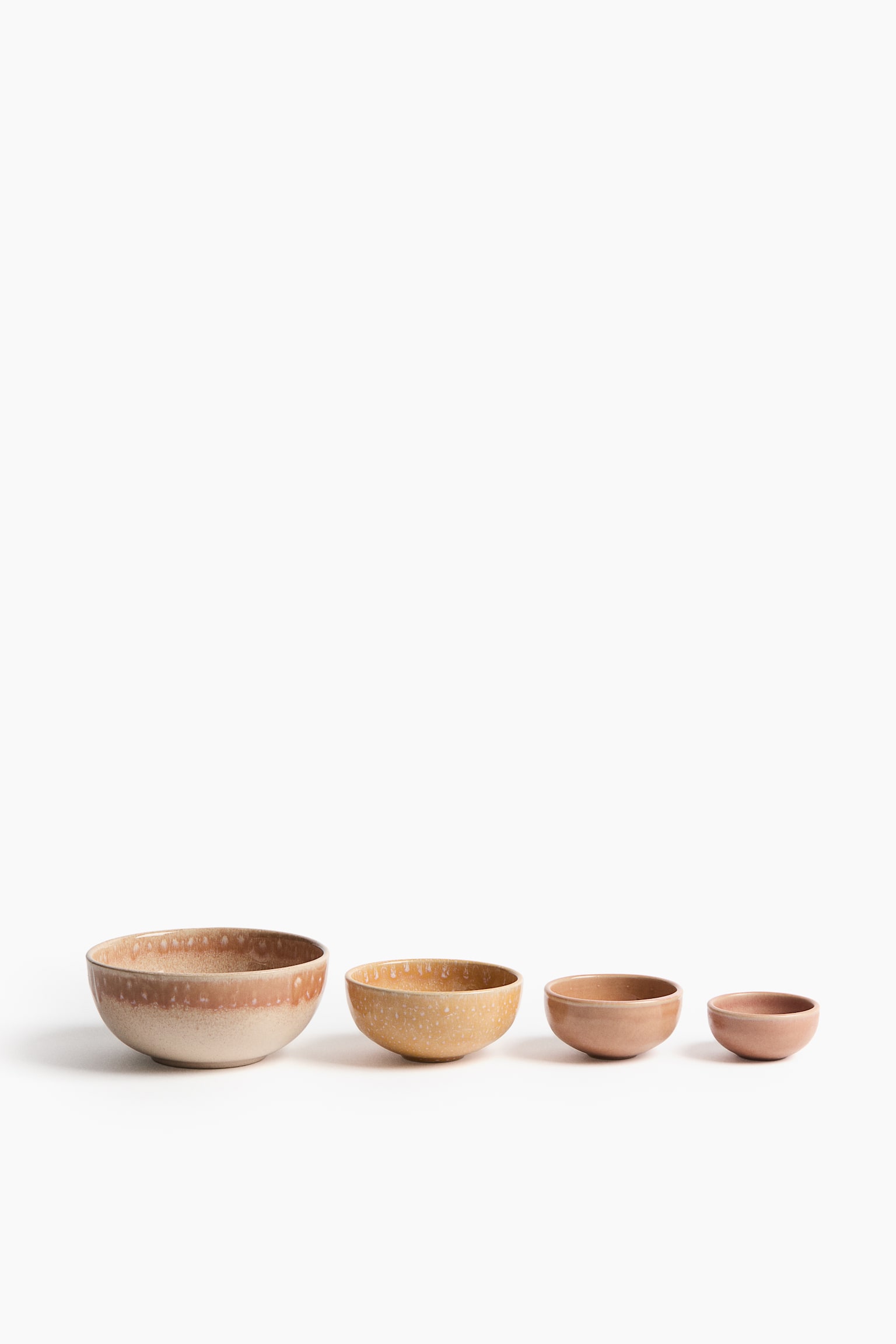 4-piece stoneware bowl set - Orange - 1