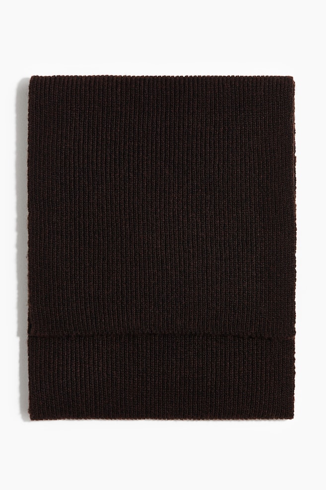 Wool-blend scarf - Dark brown/Red/Black - 1