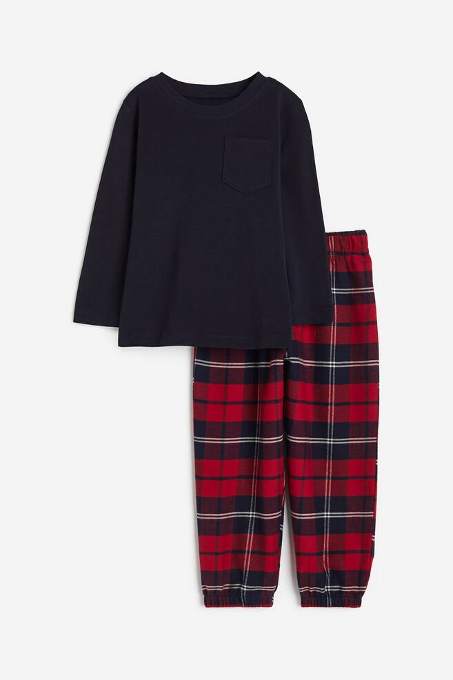 Cotton pyjamas - Red/Checked - 1