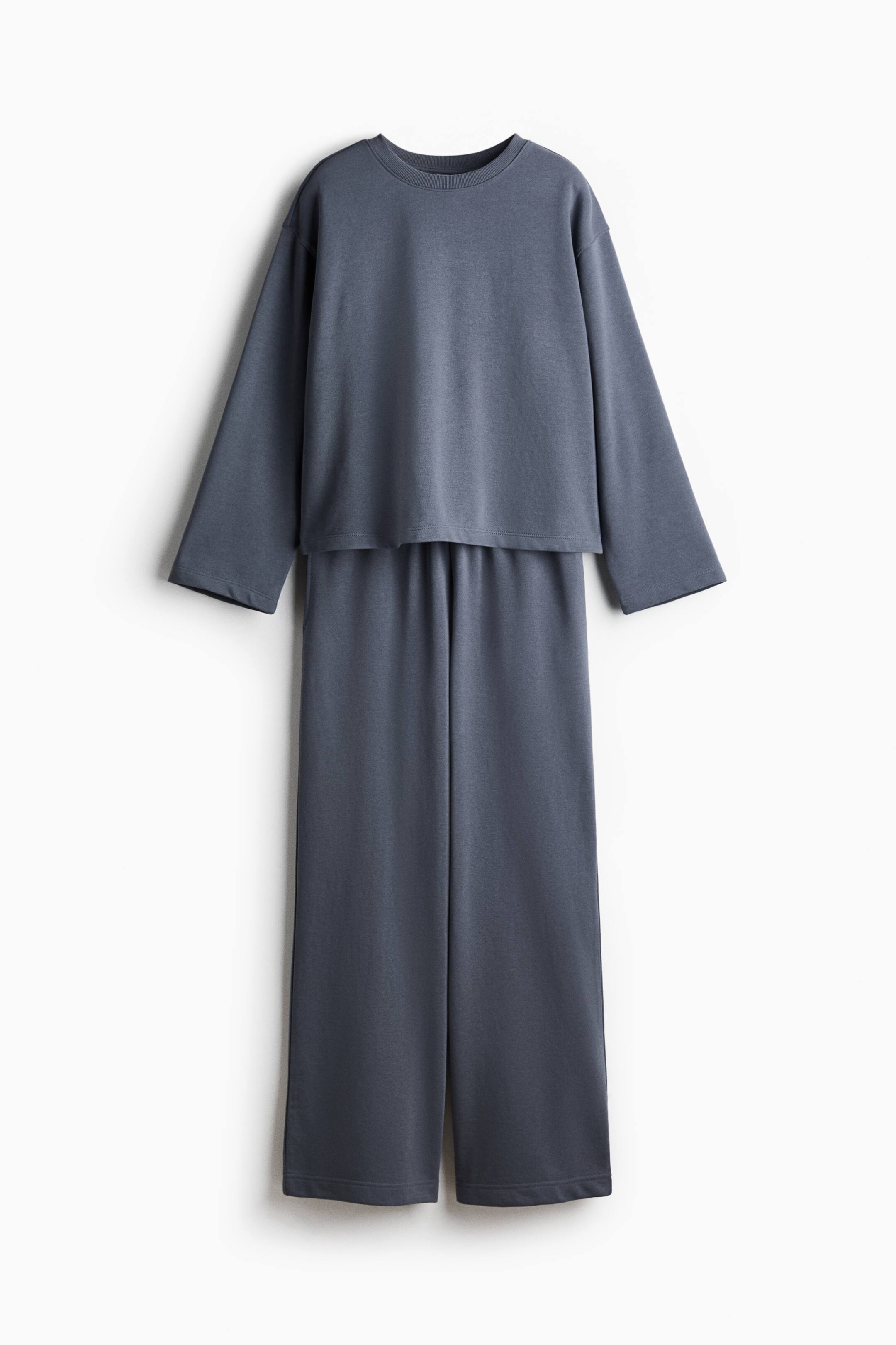 View larger image: 2-piece cotton sweatshirt set - Dark grey - Ladies | H&M 1