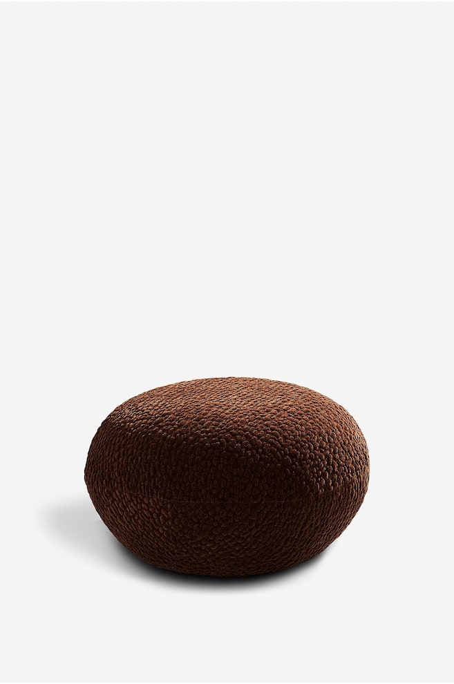 Bloom Pouf Aus Teddyfleece - Braun/Beige/Naturweiß/Schokoladenbraun/Cremefarben/Grün - 1