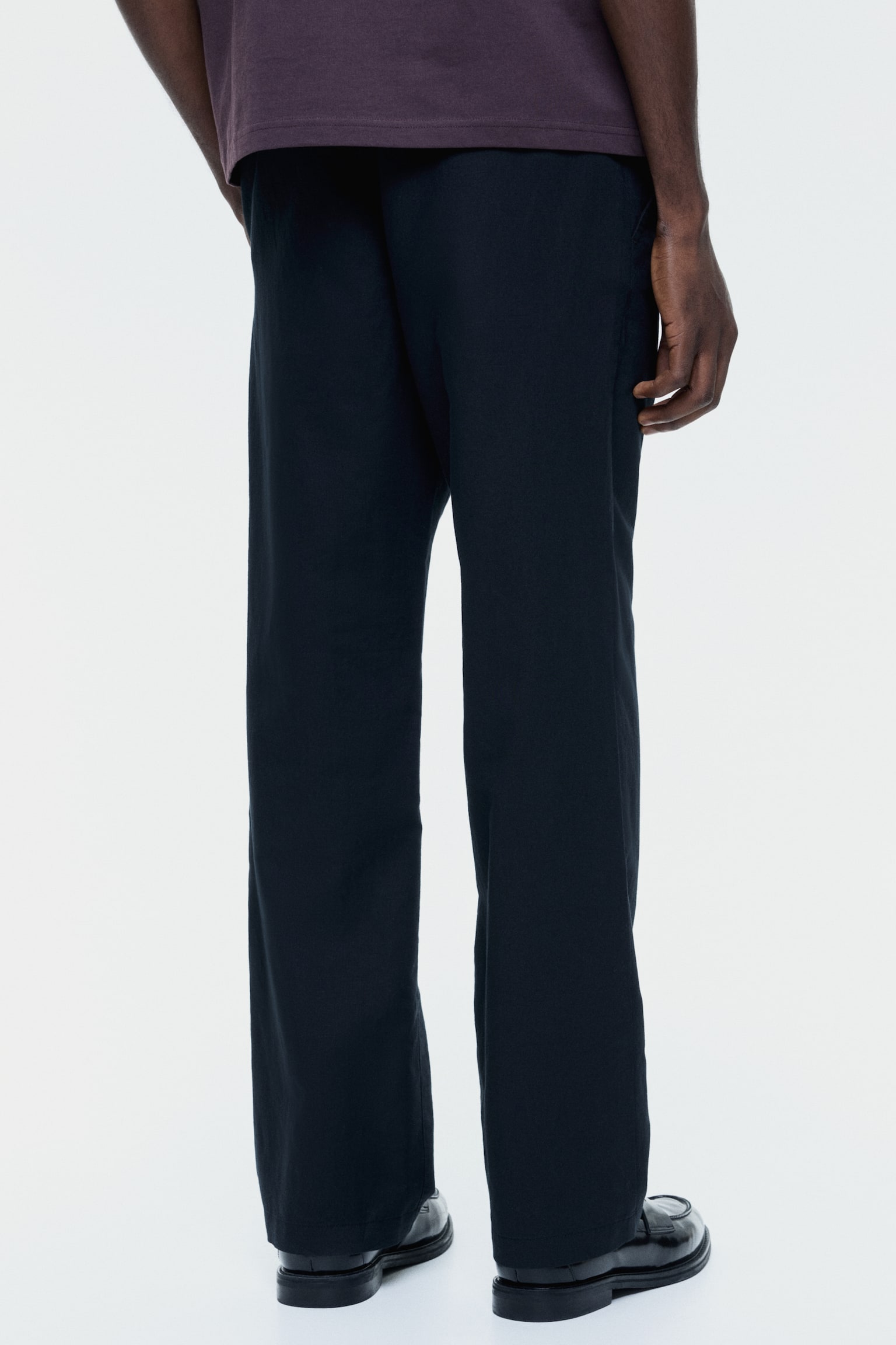 Regular Fit Linen-blend trousers - Black/White/Dark brown/Light beige - 7