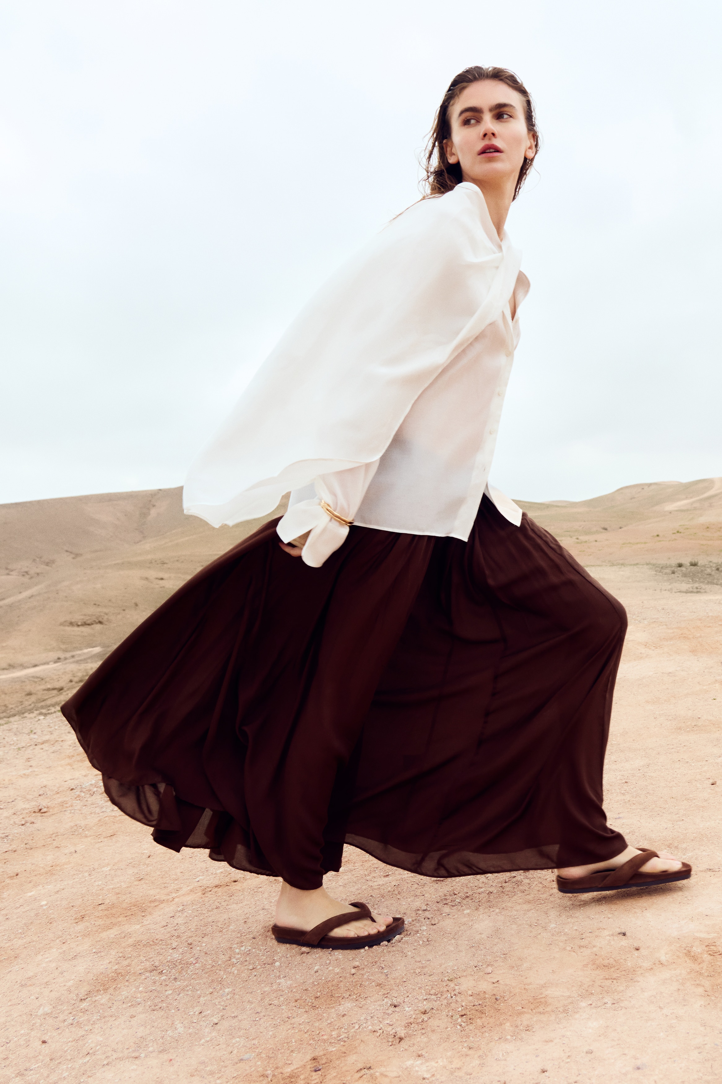 Women's Brown Gathered Modal Skirt | H&M US