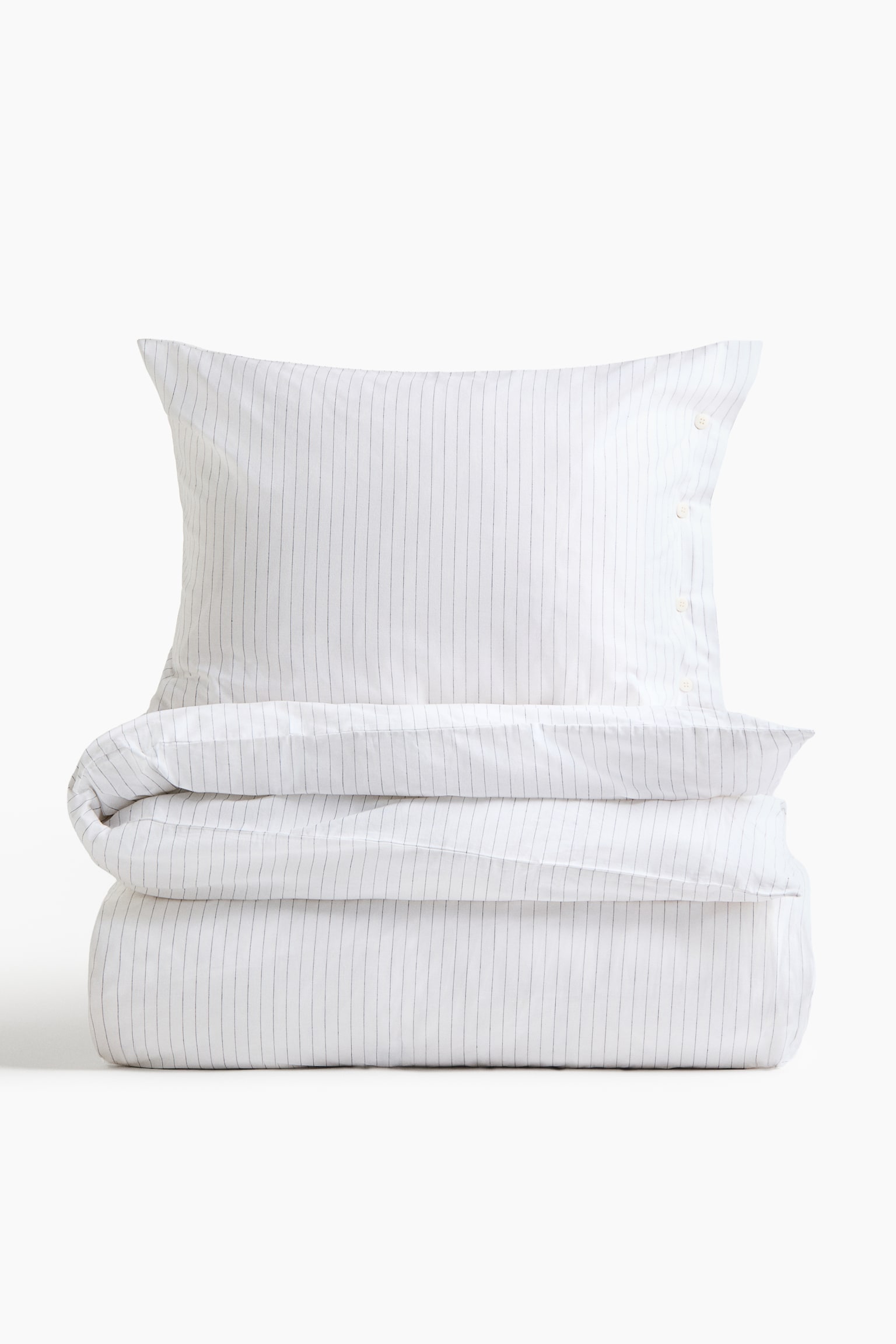 Liituraitainen pussilakanasetti - Valkoinen/Liituraitainen - 1