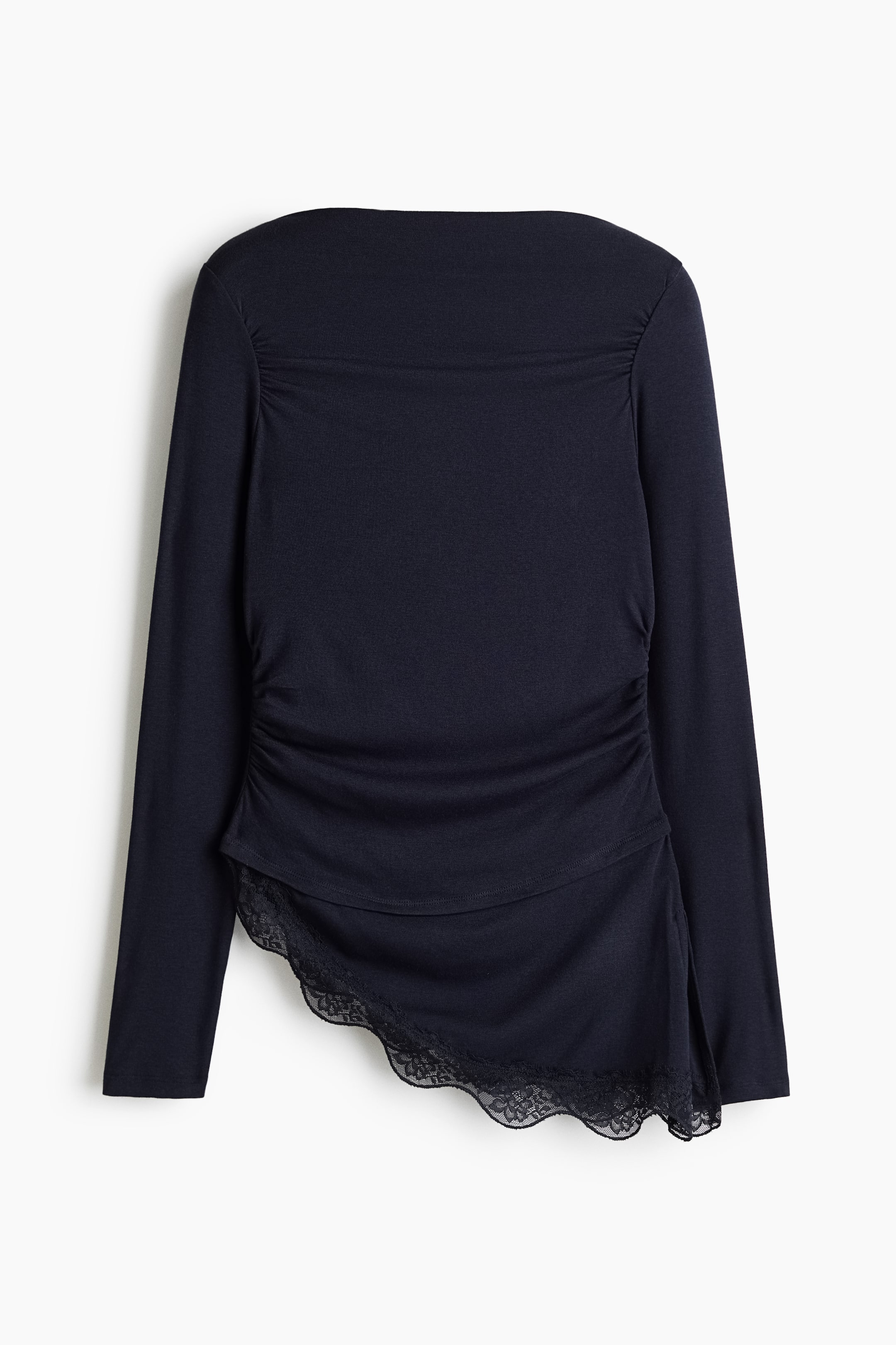 View larger image: Lace-trimmed layered-look top - Navy blue - Ladies | H&M 1