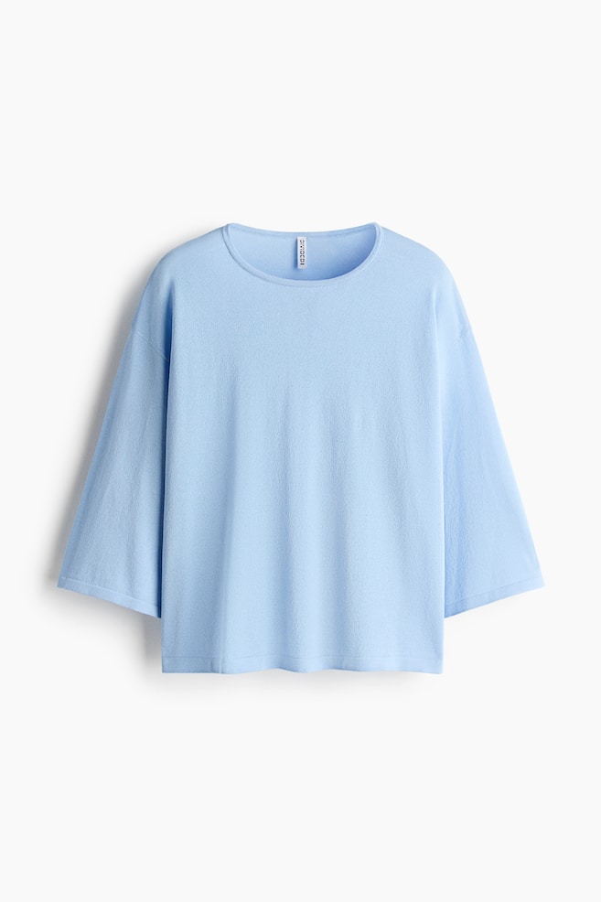 Pull loose - Bleu clair/Crème - 1