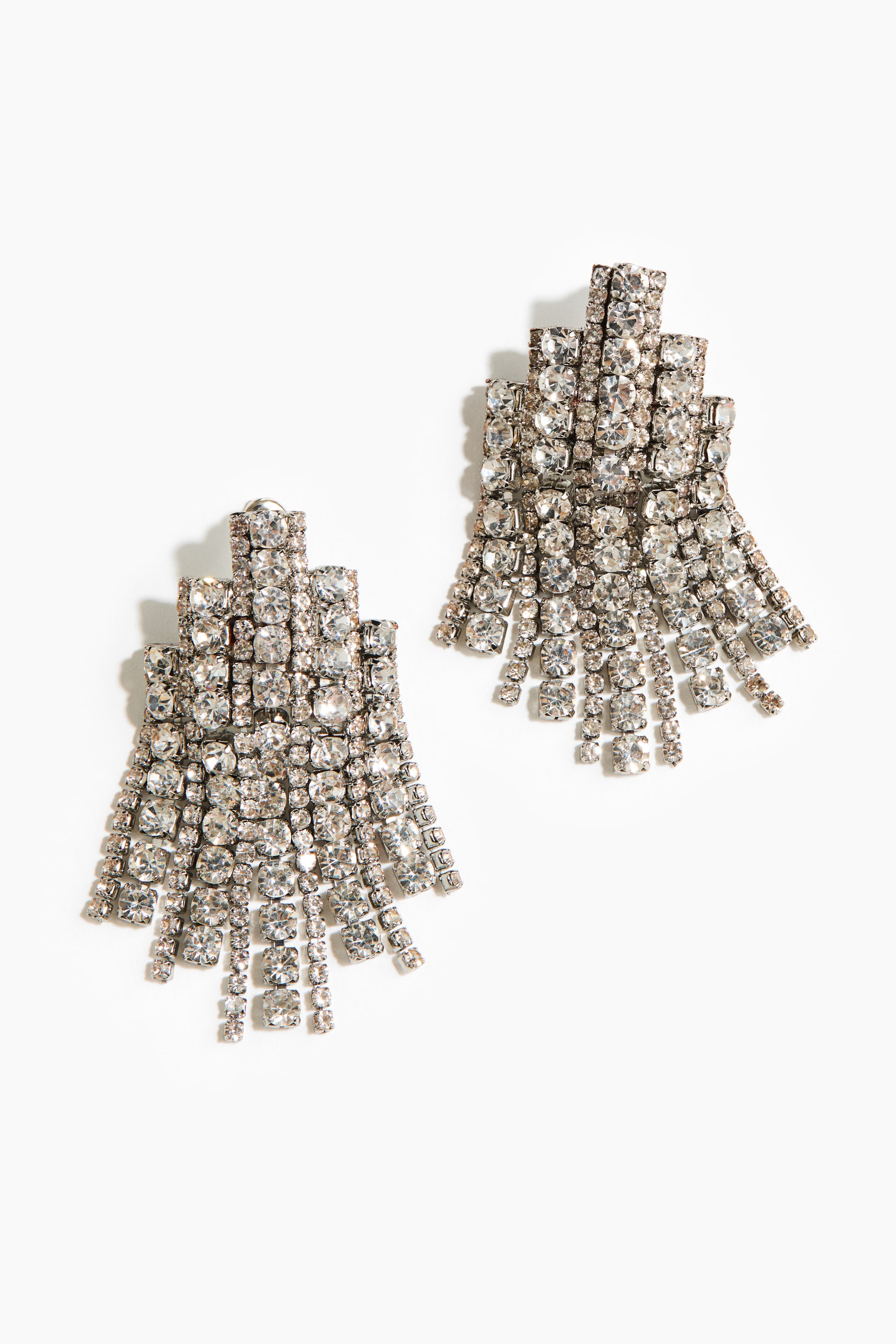 View larger image: Rhinestone earrings - Silver-coloured - Ladies | H&M 2
