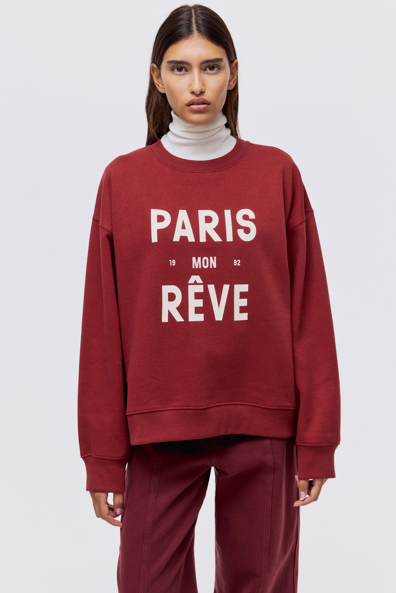 Sweatshirt with Text Motif - image 2