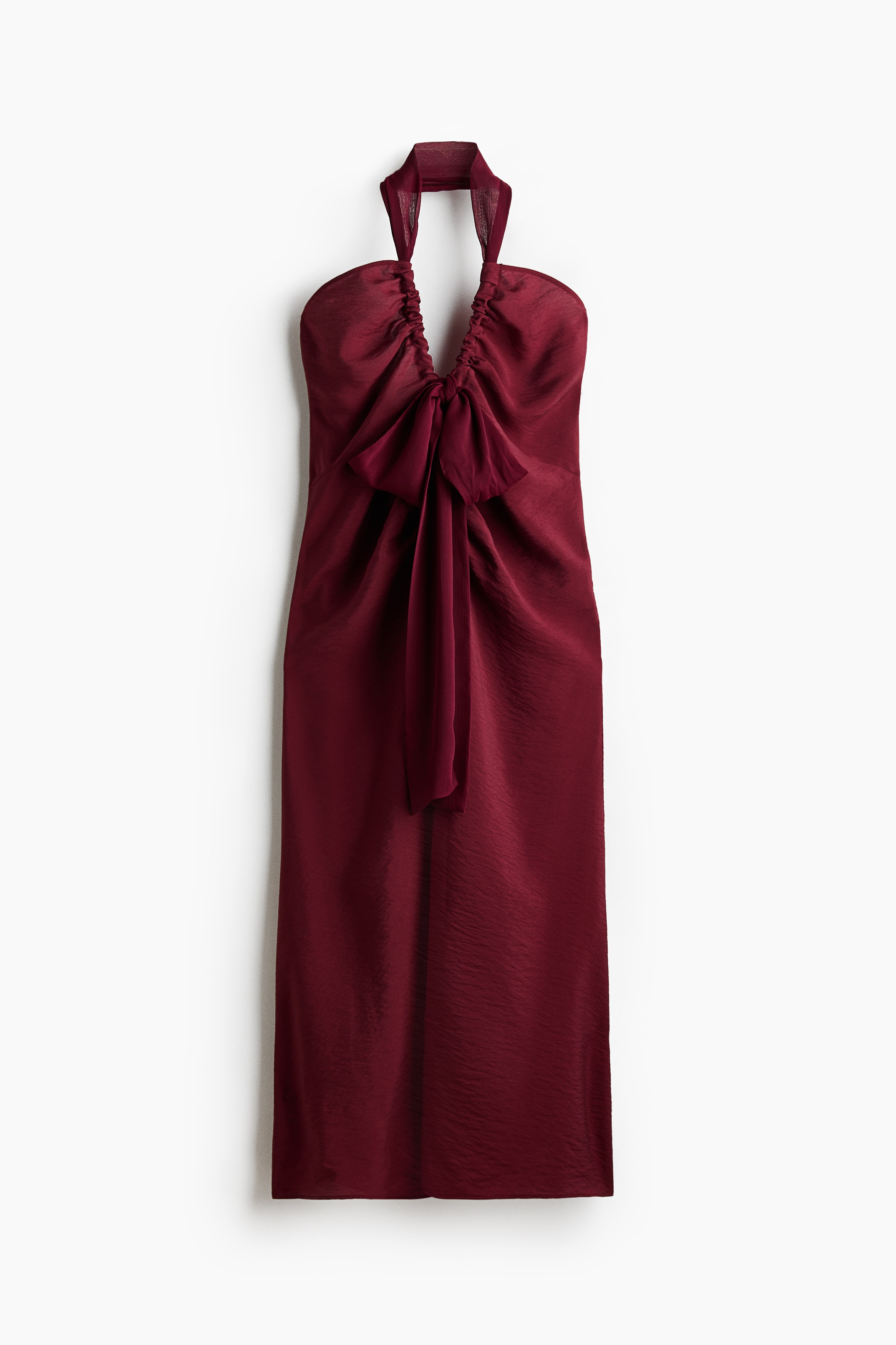 Rochie de satin cu bretea la gât